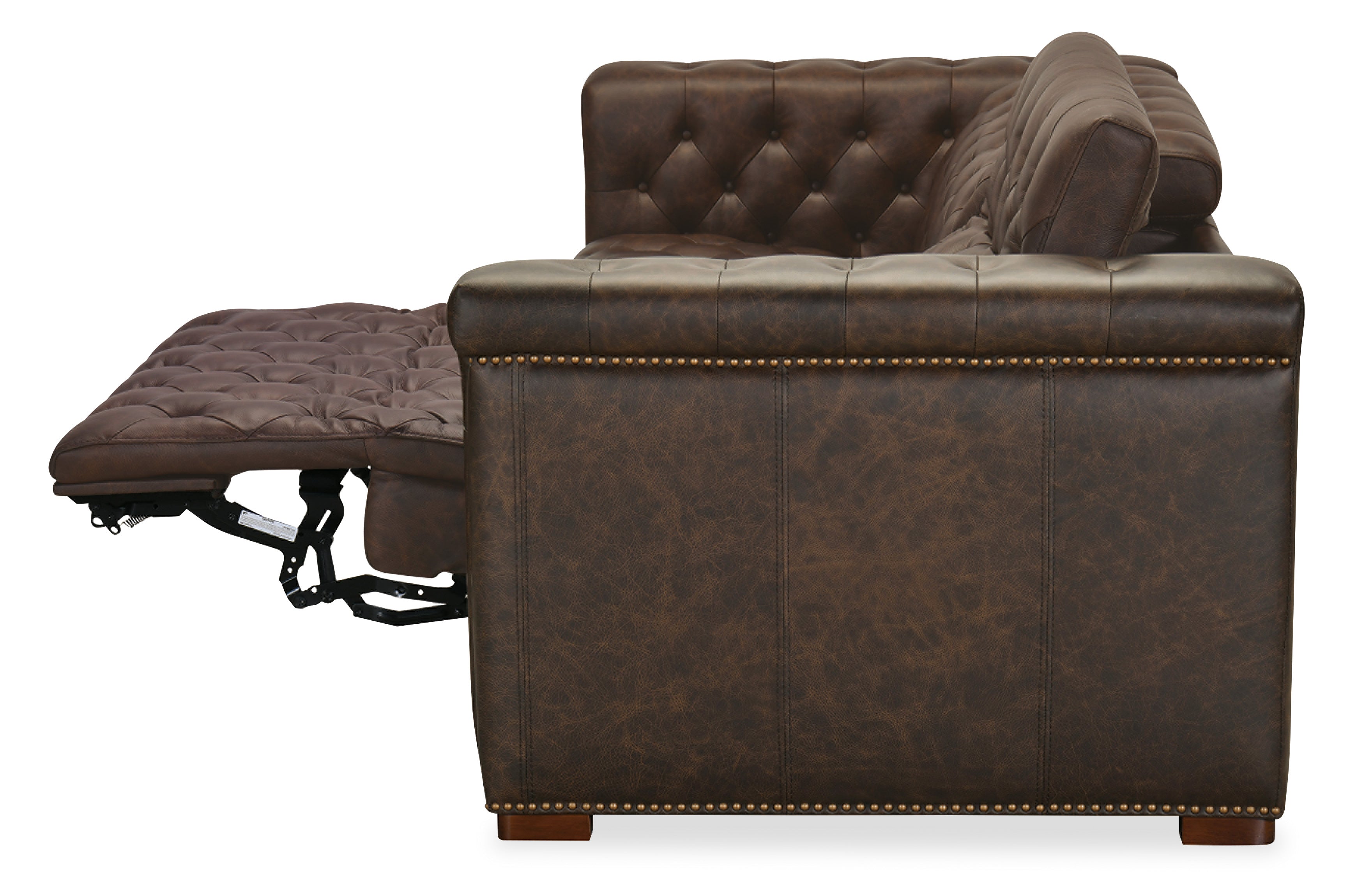 Hooker Furniture Savion Deux Sofa with Power Recliners and Power Headrests in Brown