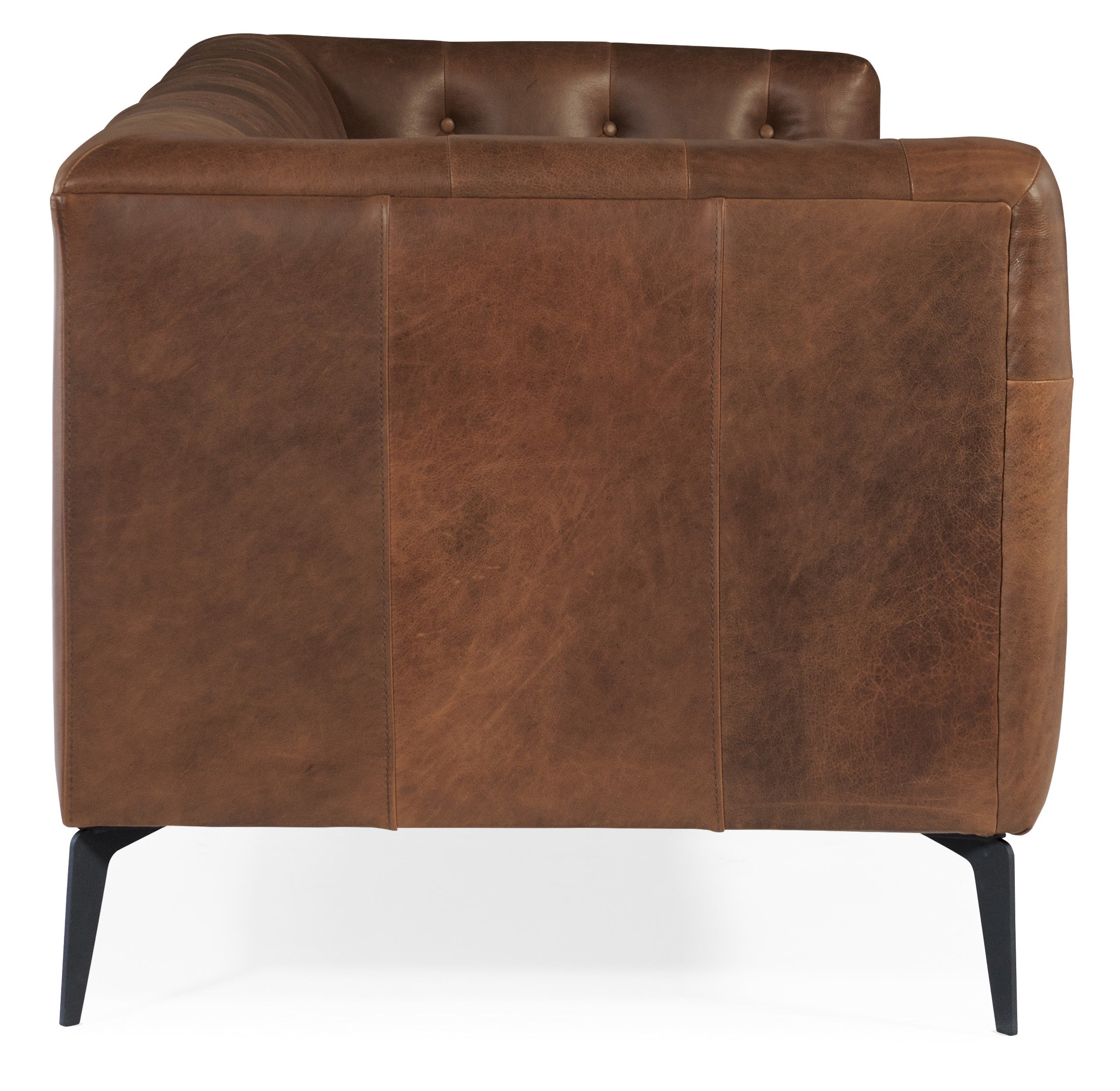 Hooker Furniture Nicolla Stationary Sofa in Medium Brown