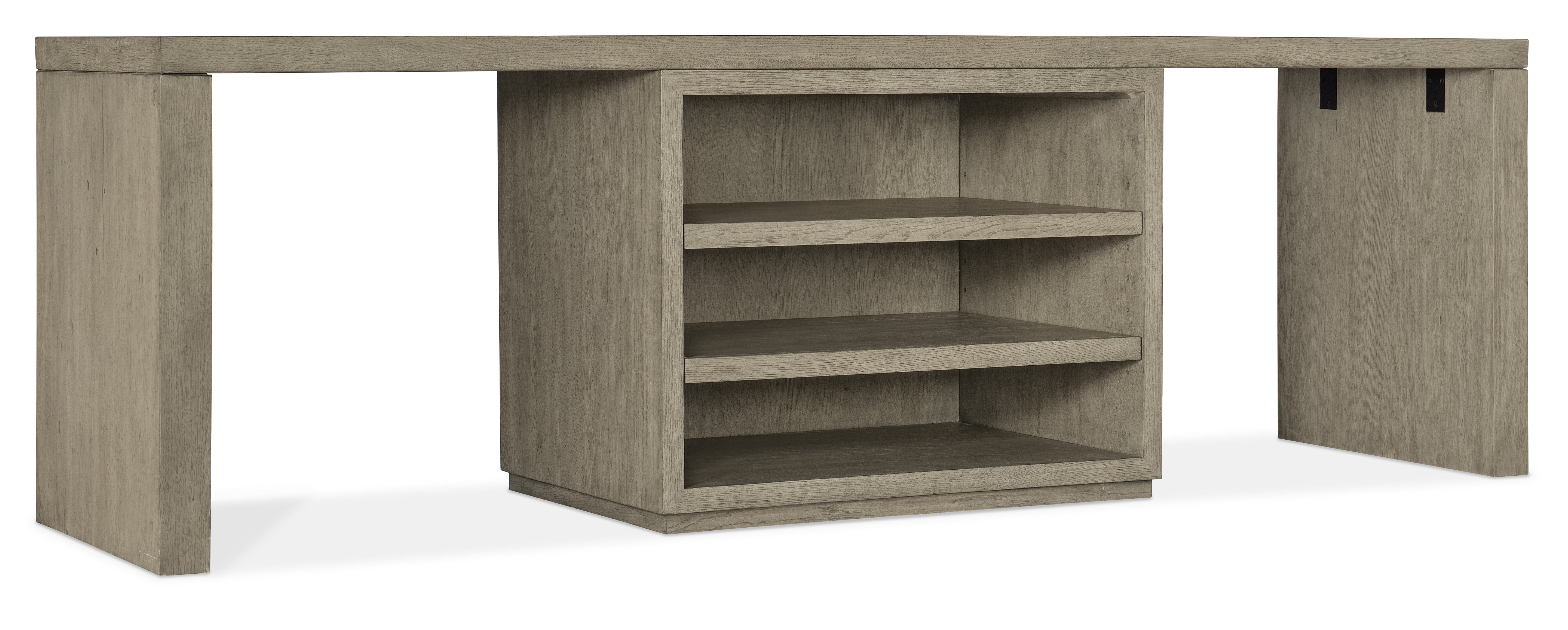 Hooker Furniture Linville Falls 96" Desk with Centered Open Desk Cabinet