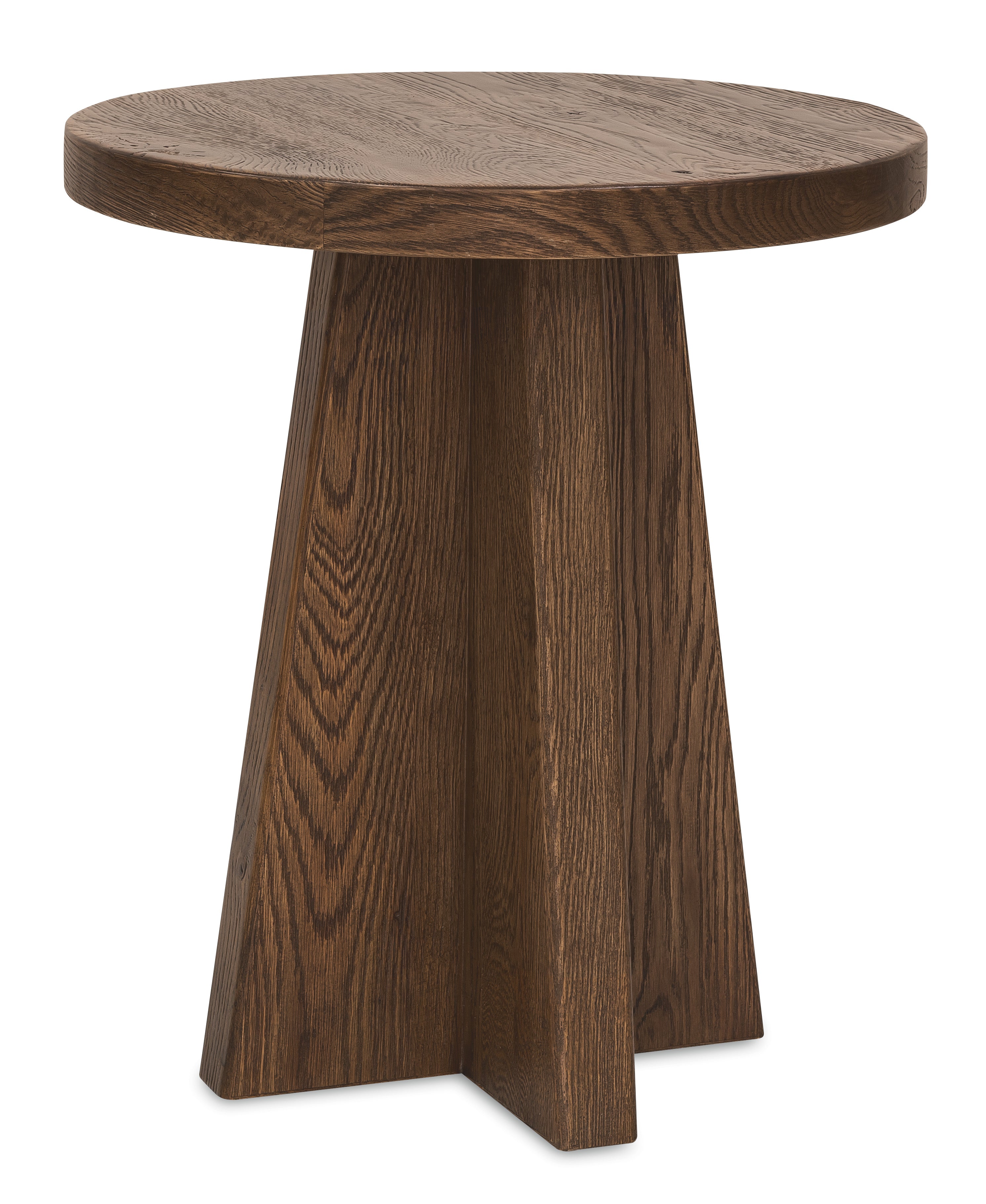 Hooker Furniture Driftwood Round End Table in Medium Wood