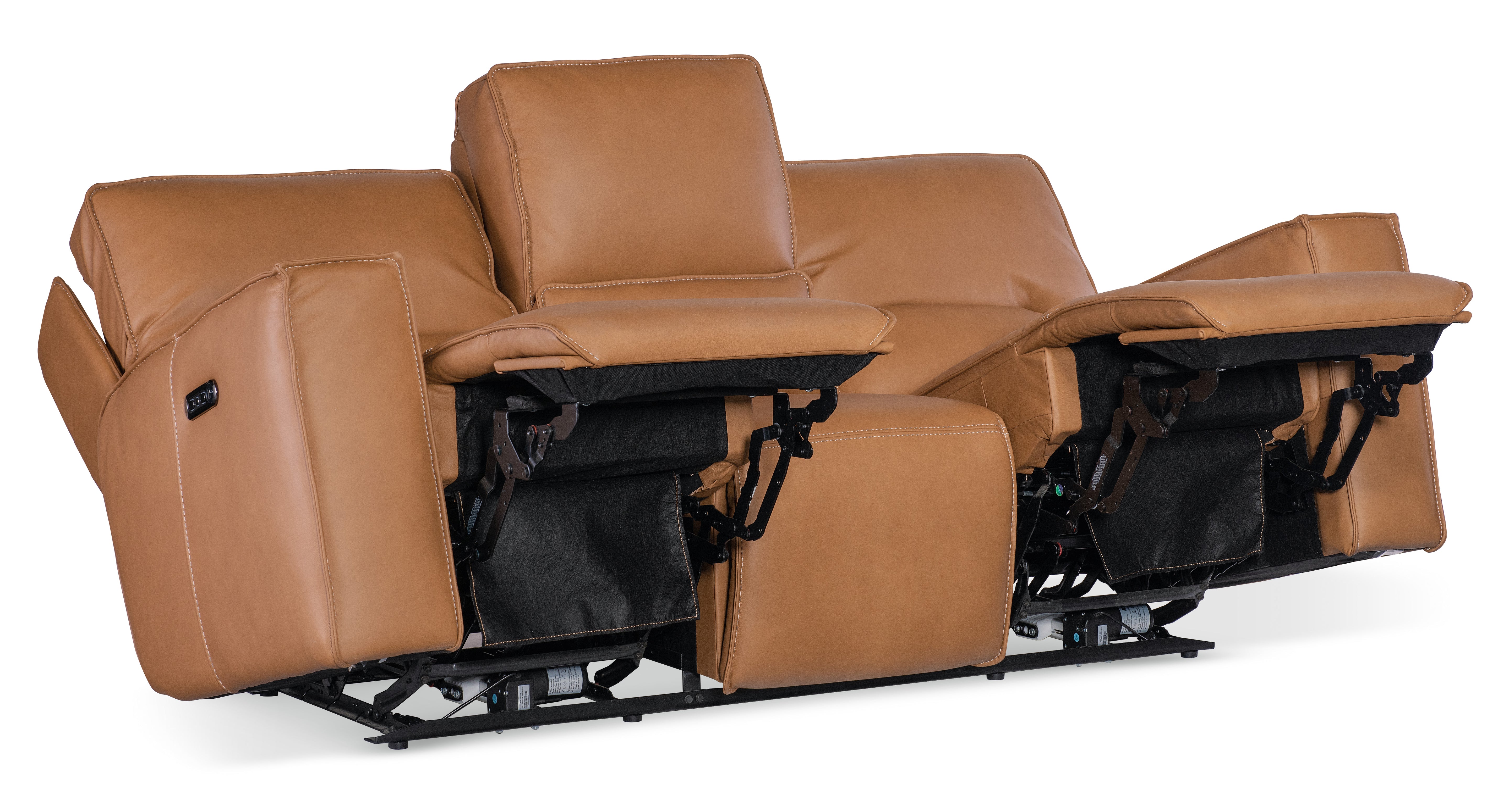 Hooker Furniture Miles Zero Gravity Sofa with Power Recline Power Headrest in Brown