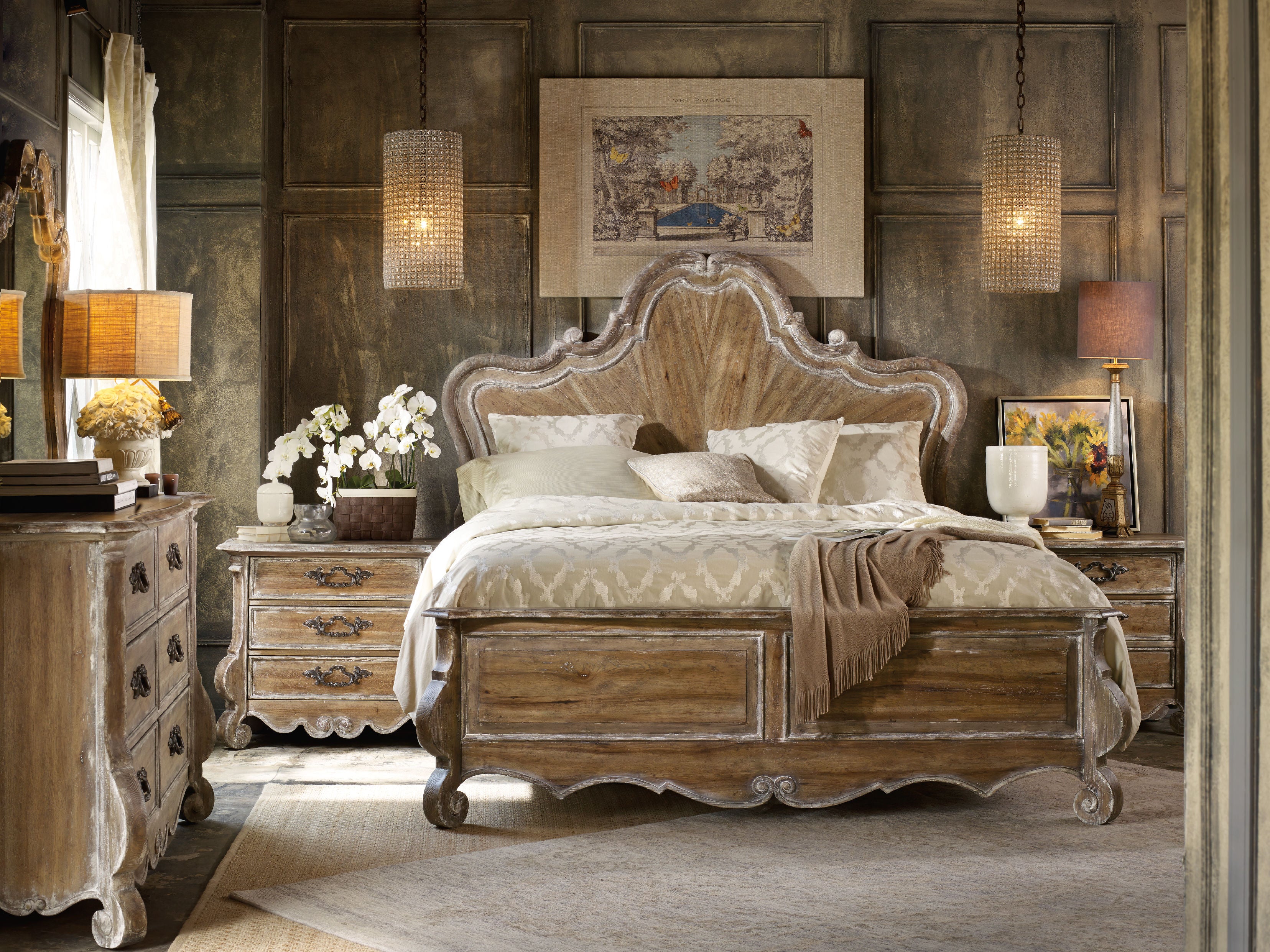 Hooker Furniture Chatelet King Wood Panel Bed