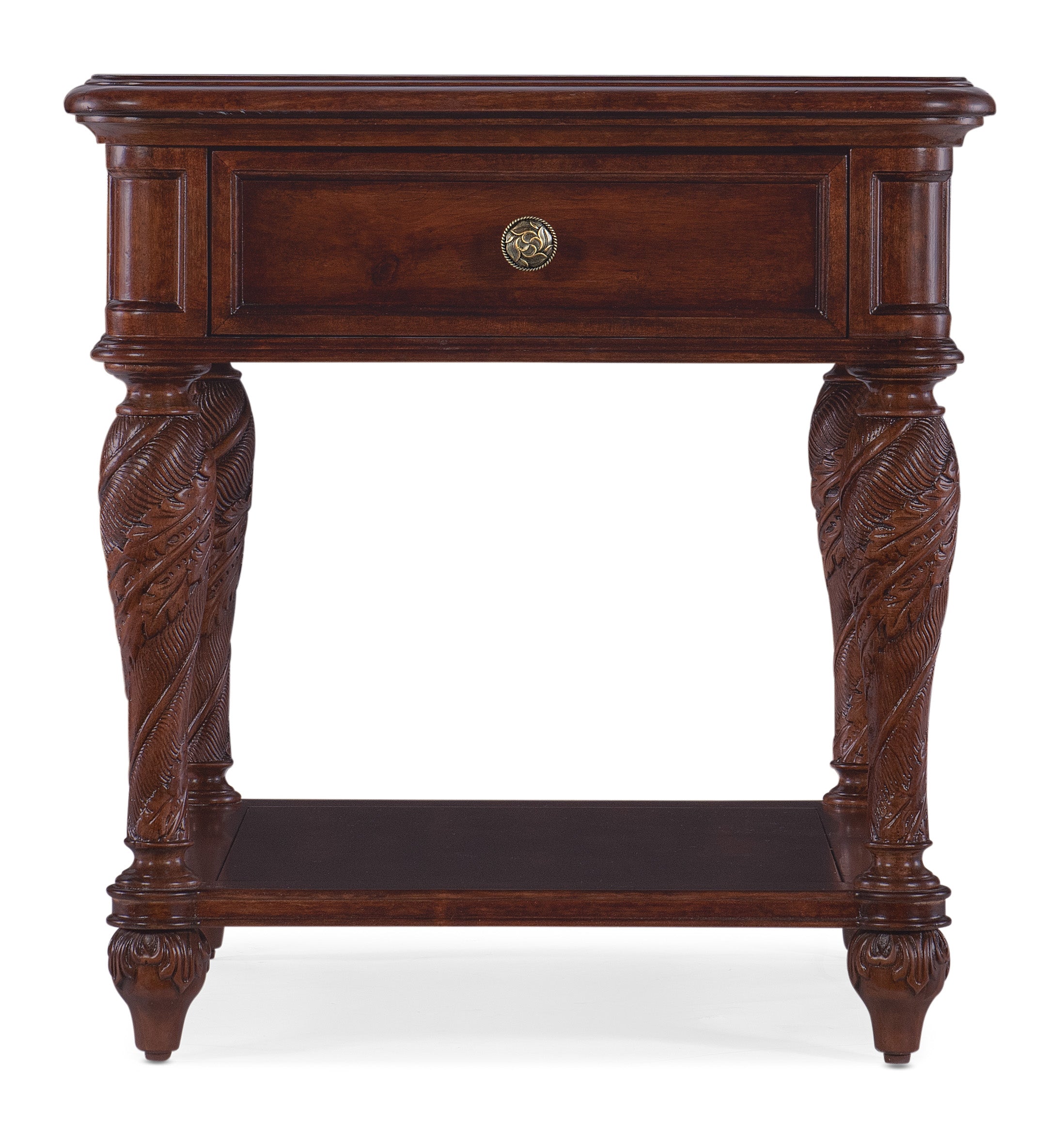 Hooker Furniture Charleston One-Drawer End Table in Dark Brown