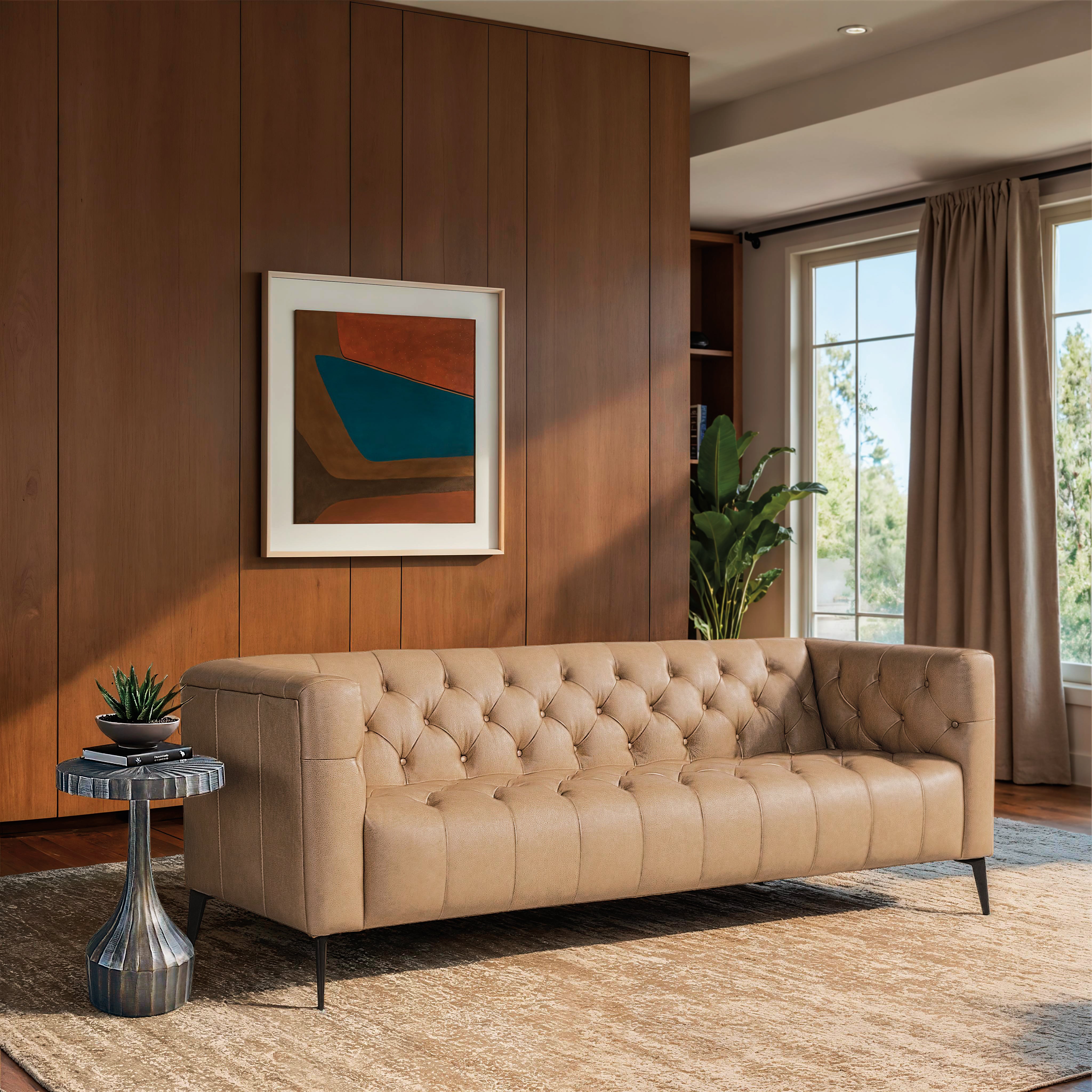 Hooker Furniture Nicolla Stationary Sofa in Brown
