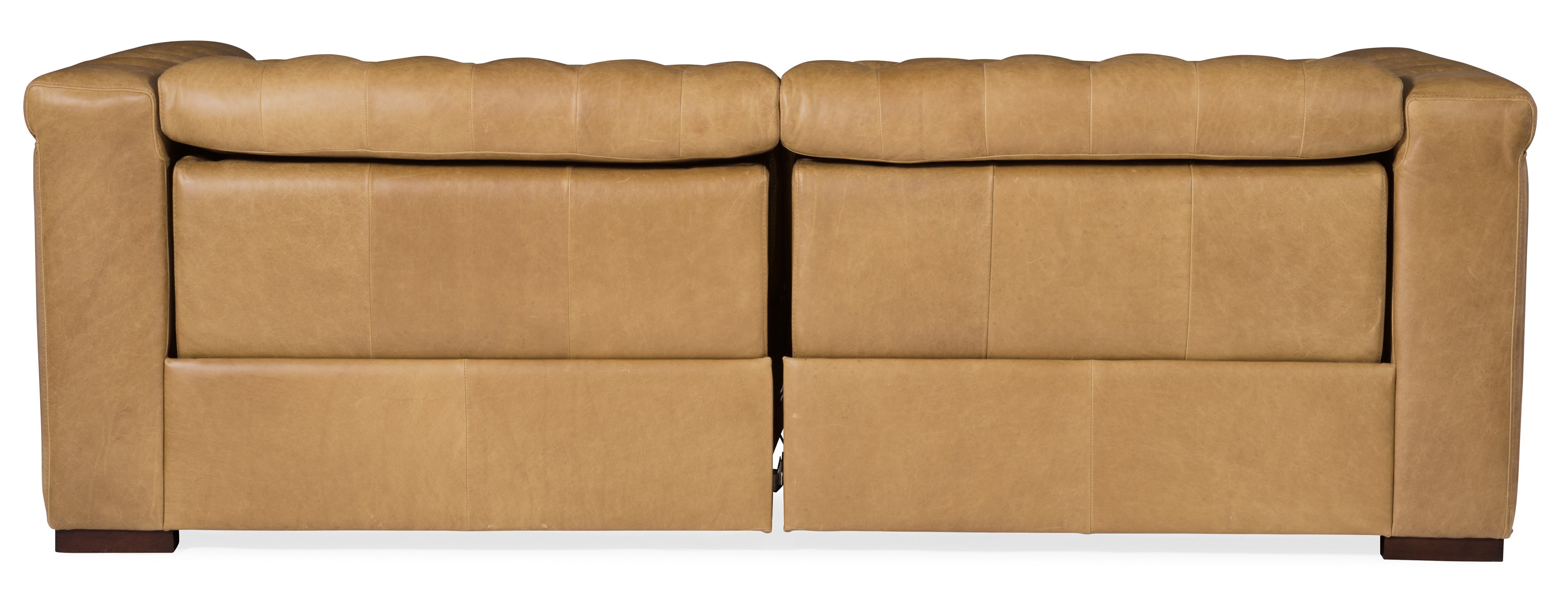 Hooker Furniture Savion 2 over 2 Sofa with Power Recline & Power Headrest in Medium Brown