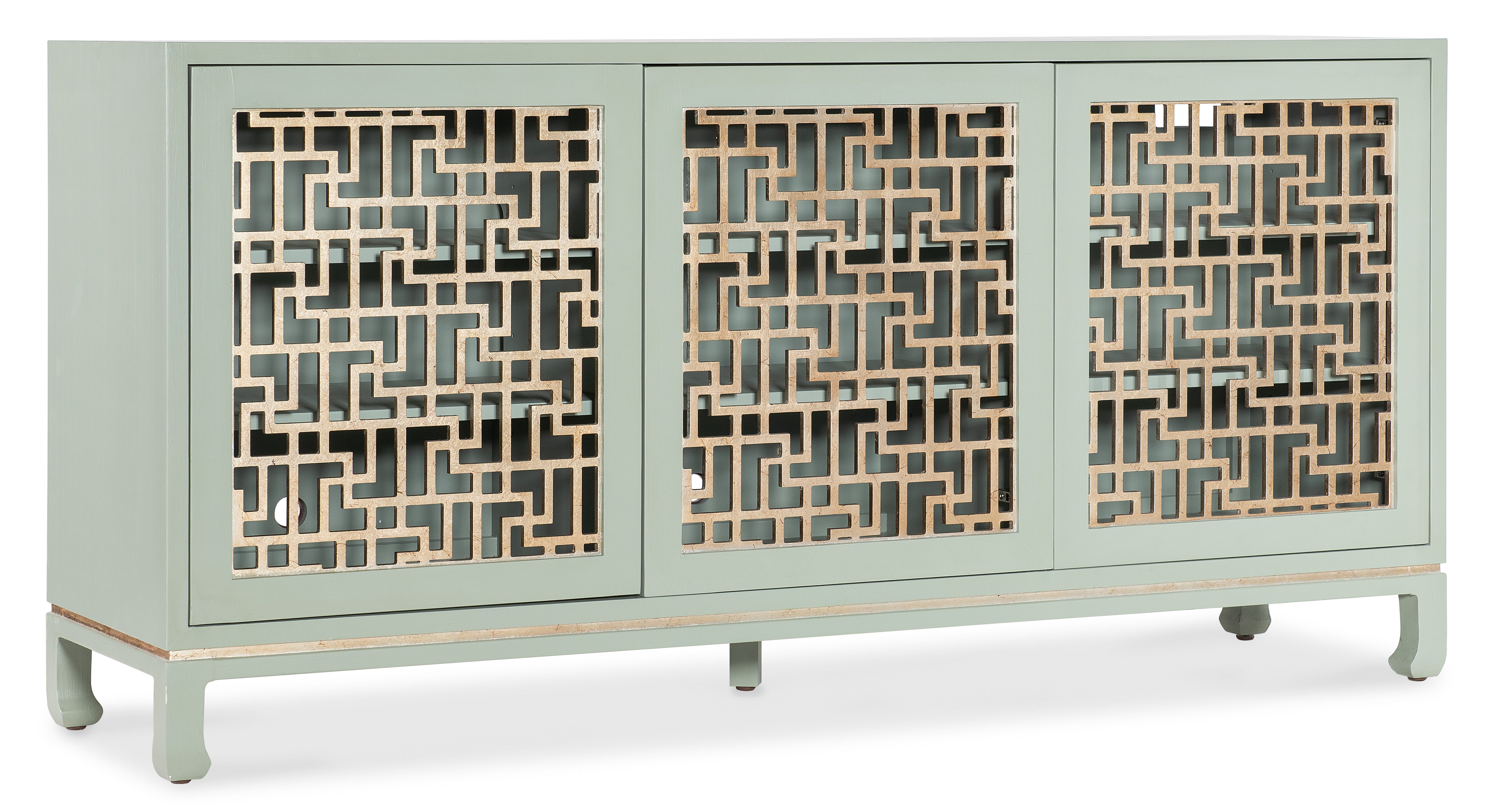 Hooker Furniture Commerce & Market Trellis Entertainment Credenza in Greens