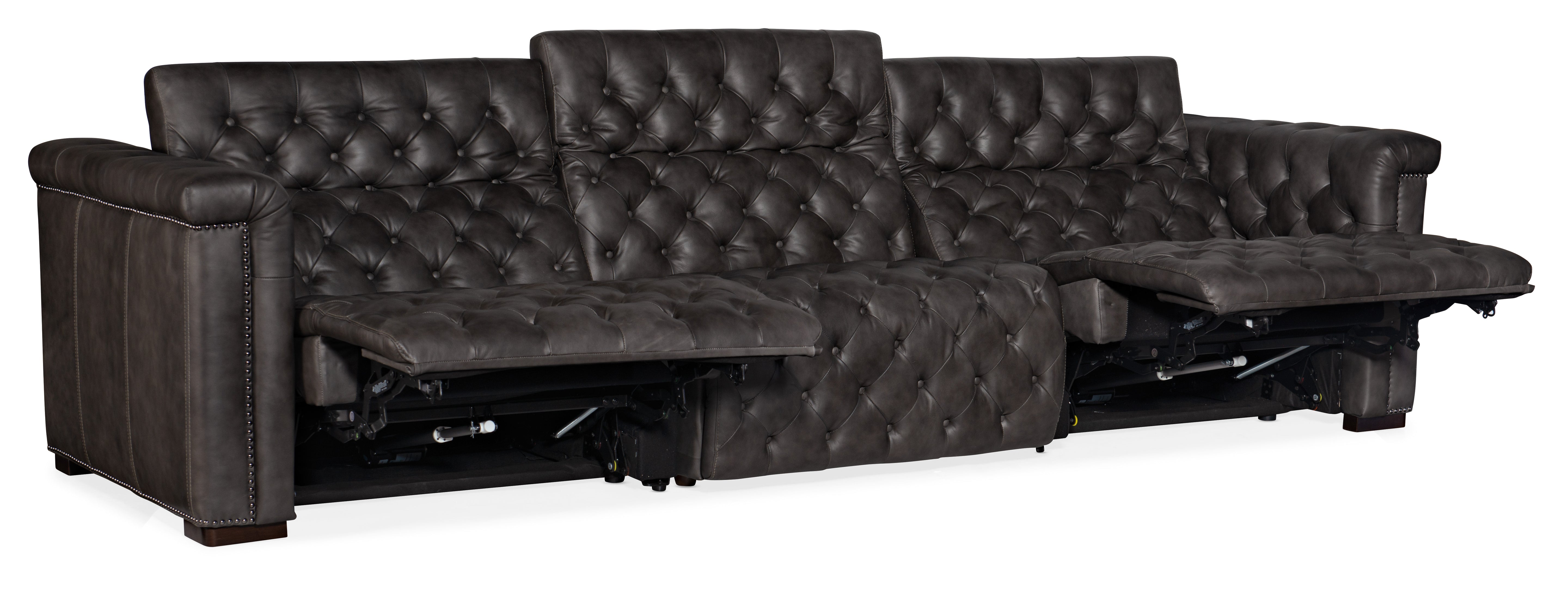 Hooker Furniture Savion Grandier Power Recliner Sofa with Power Headrest in Grey