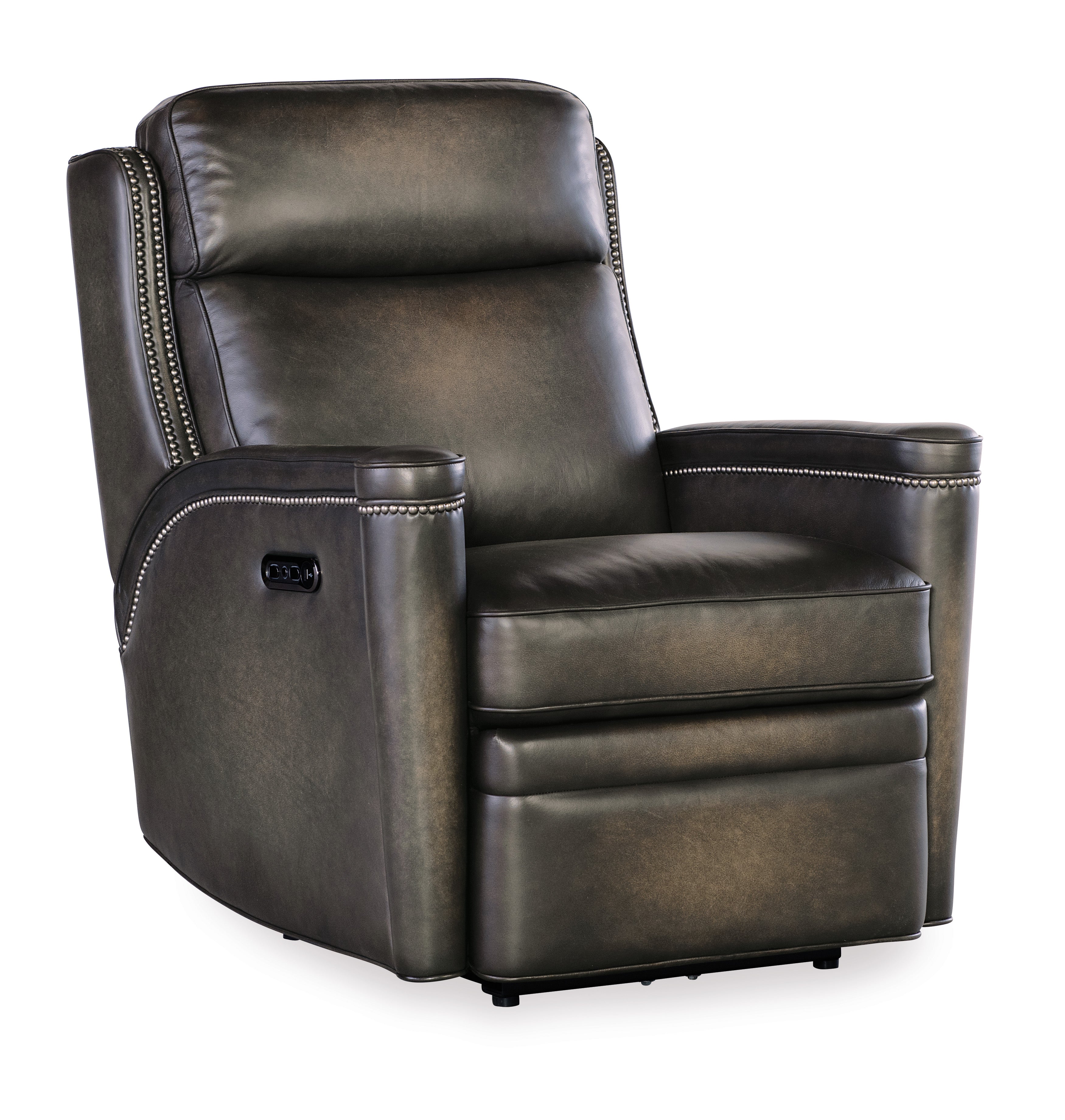 Hooker Furniture Hamilton Power Recliner with Power Headrest in Grey