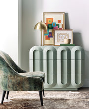 Hooker Furniture Commerce and Market Groove Three-Drawer Chest in Greens