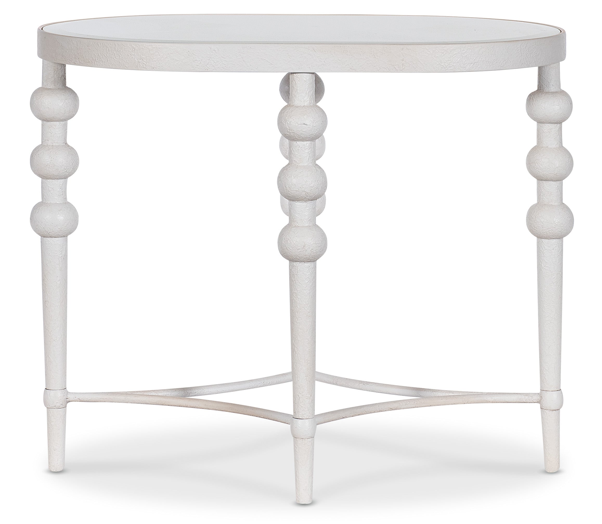 Hooker Furniture Melange On the Bright Side Oval End Table in Whites/Creams/Beiges