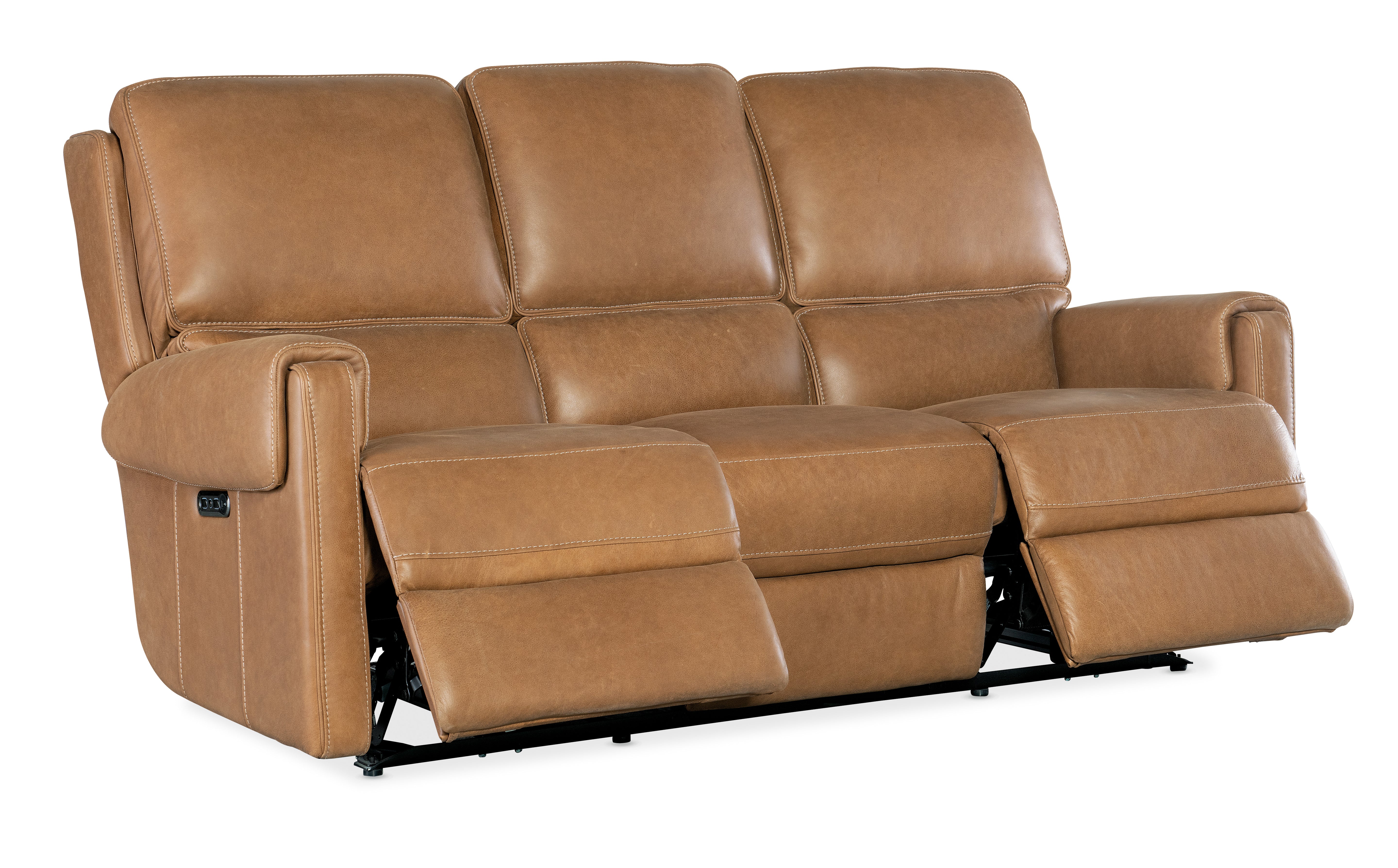 Hooker Furniture Somers Sofa with Power Recline & Power Headrest in Light Brown
