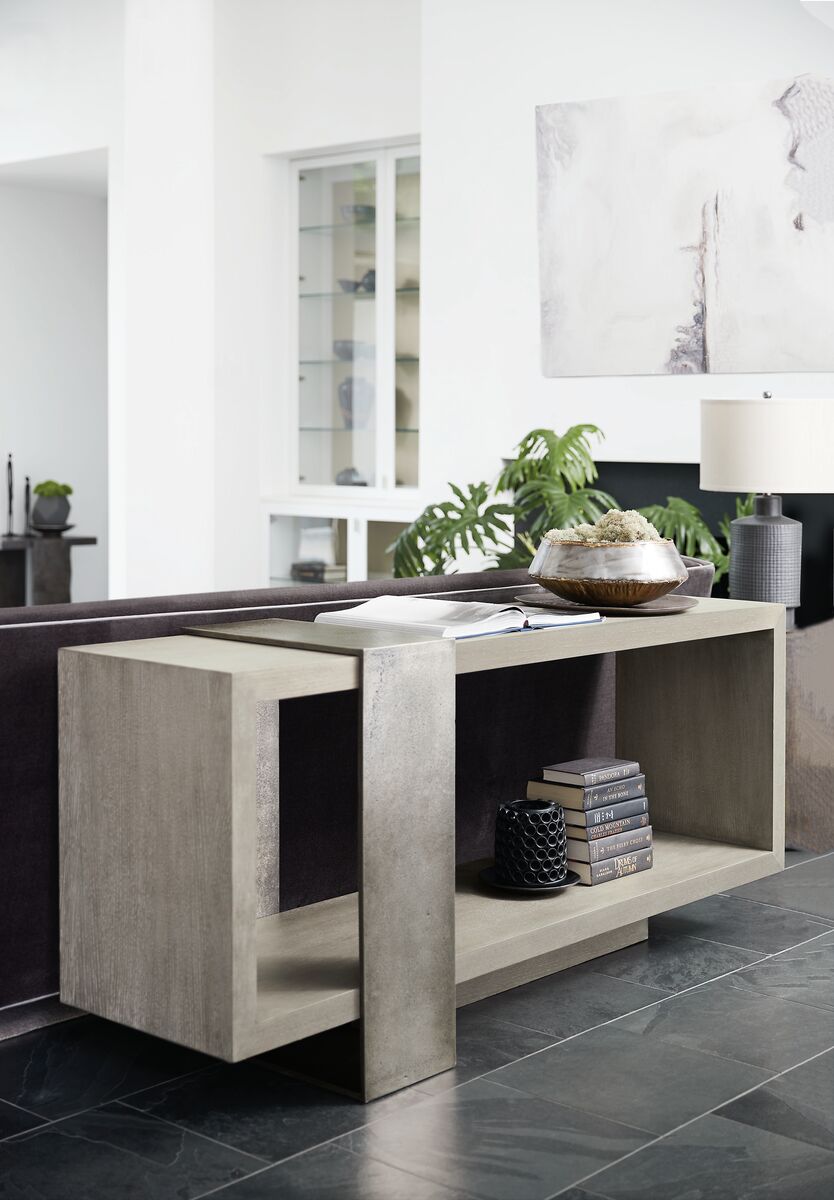 Bernhardt Furniture Linea Console Table in Cerused Greige