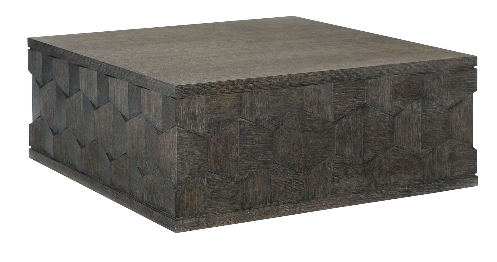 Bernhardt Furniture Linea Square Cocktail Table in Cerused Charcoal
