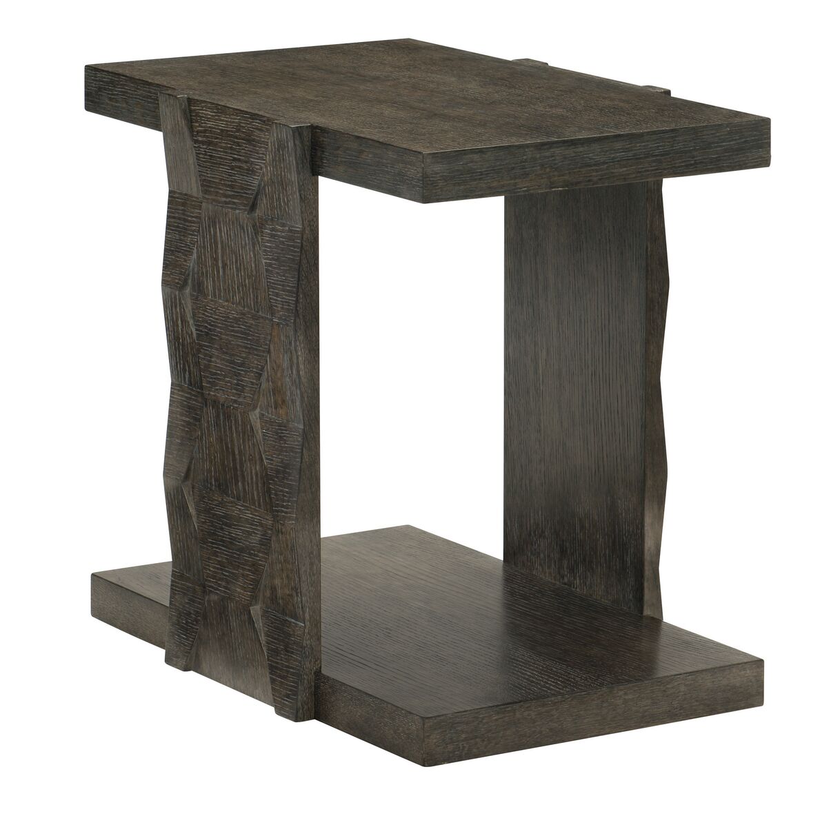 Bernhardt Furniture Linea End Table in Cerused Charcoal
