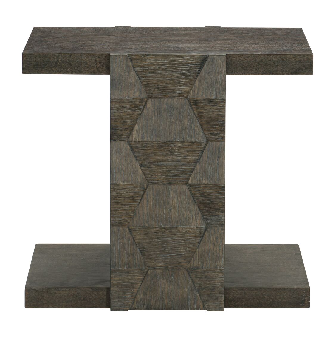 Bernhardt Furniture Linea End Table in Cerused Charcoal