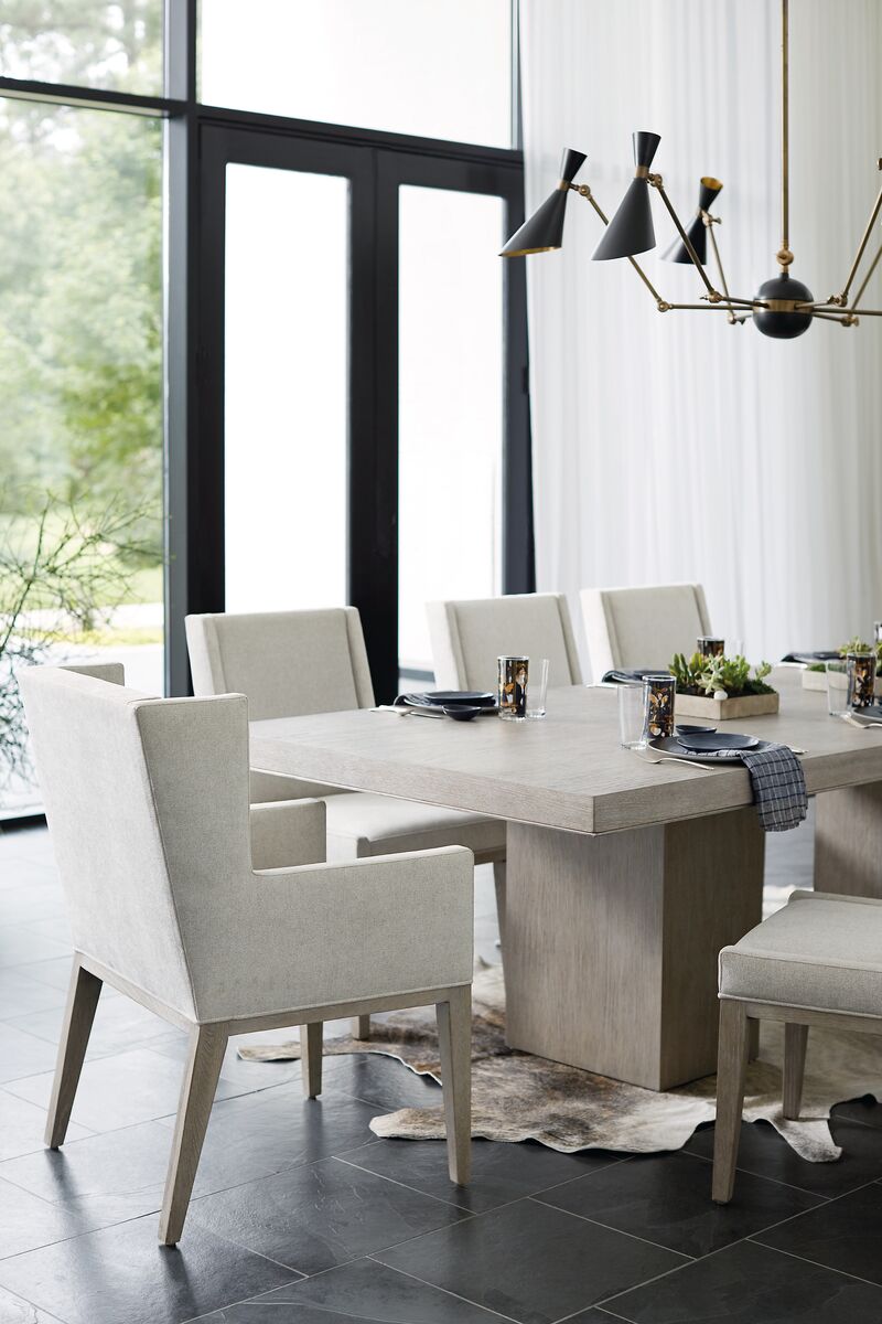 Bernhardt Furniture Linea Dining Table in Cerused Greige