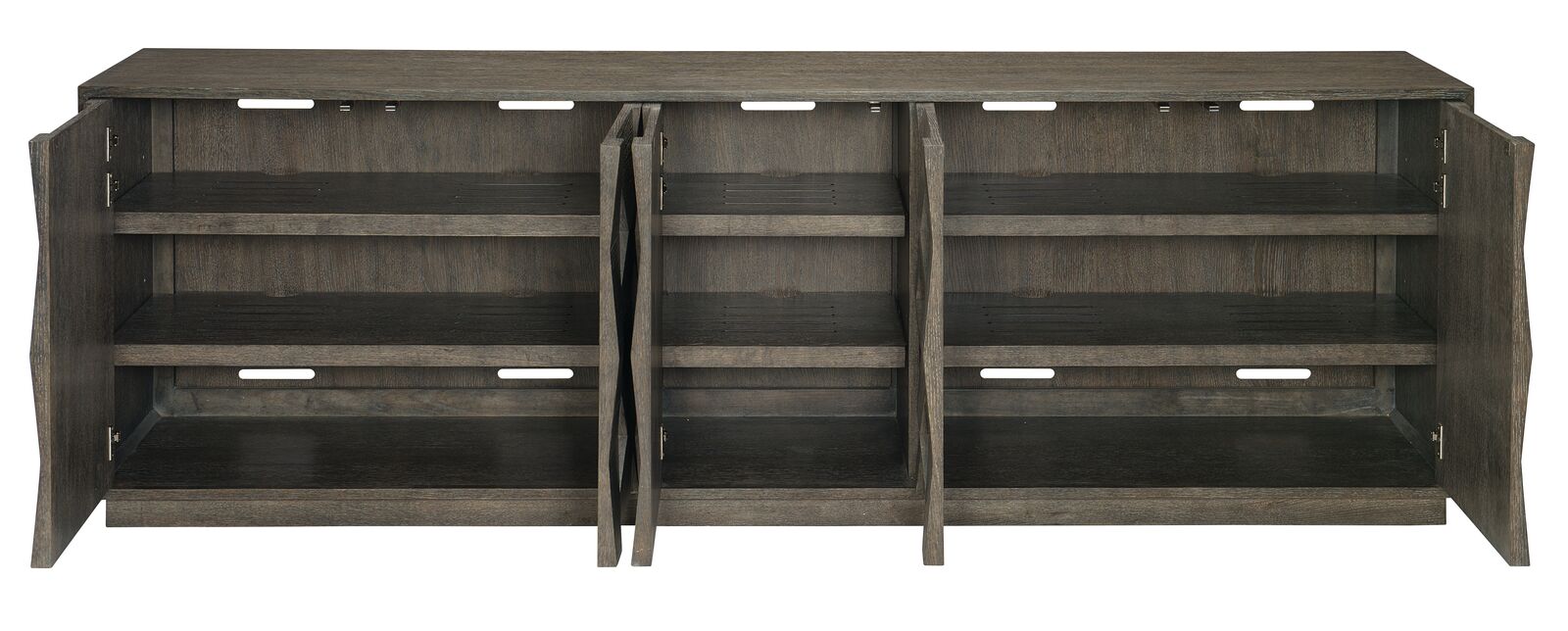 Bernhardt Furniture Linea Entertainment Credenza in Cerused Charcoal
