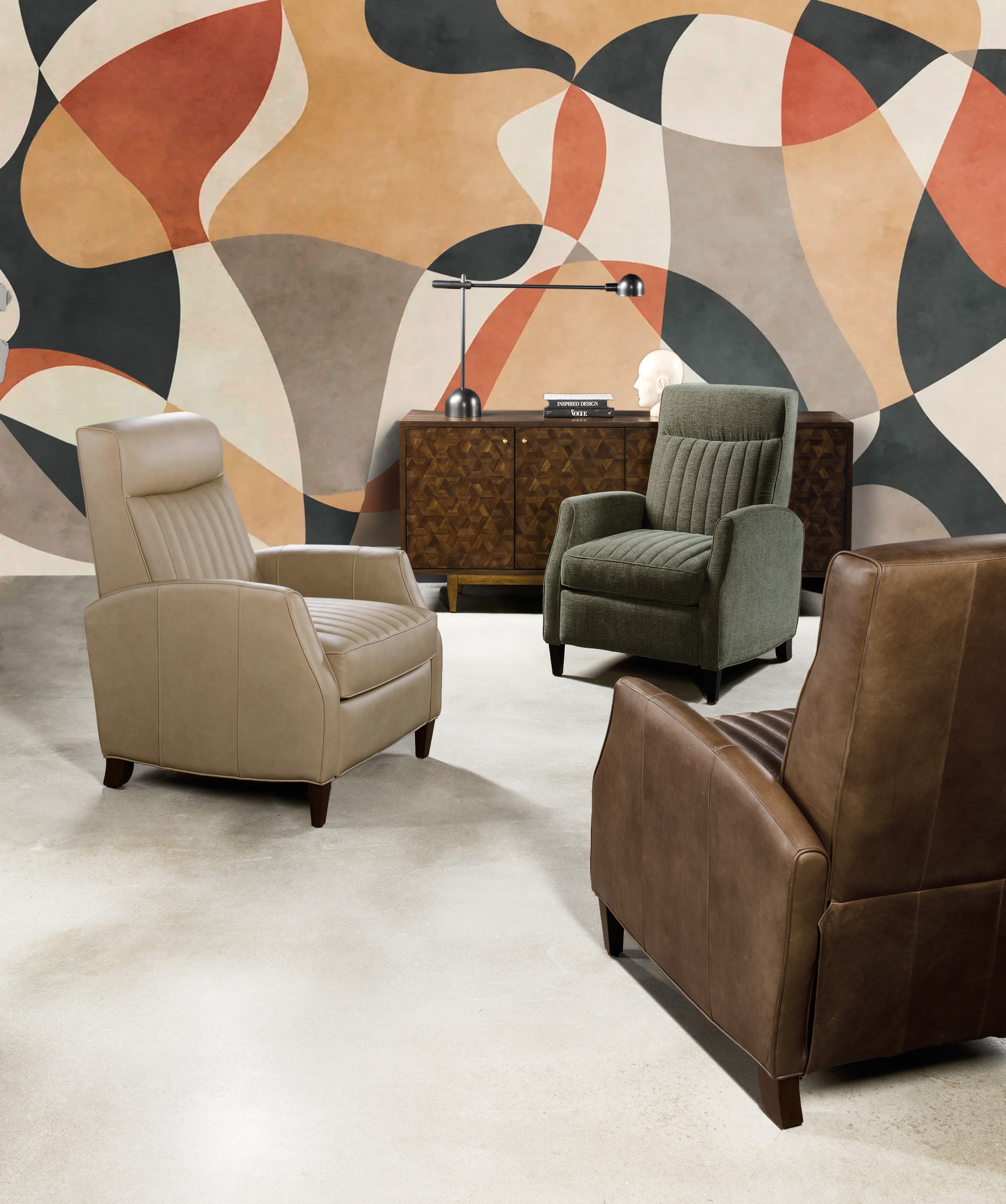 Hooker Furniture Denver Push Back Recliner in Brown
