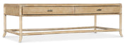 Hooker Furniture Retreat Pole Rattan Cocktail Table in Light Brown