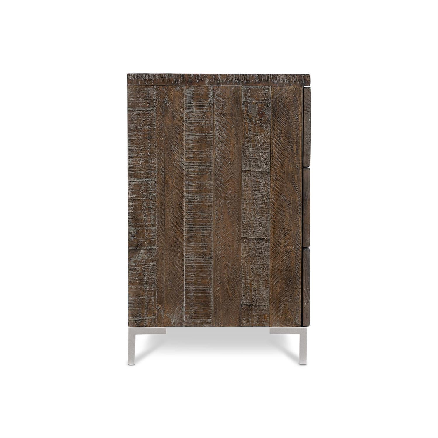 Bernhardt Furniture Logan Sqaure Haines Three Drawer Nightstand in Sable Brown