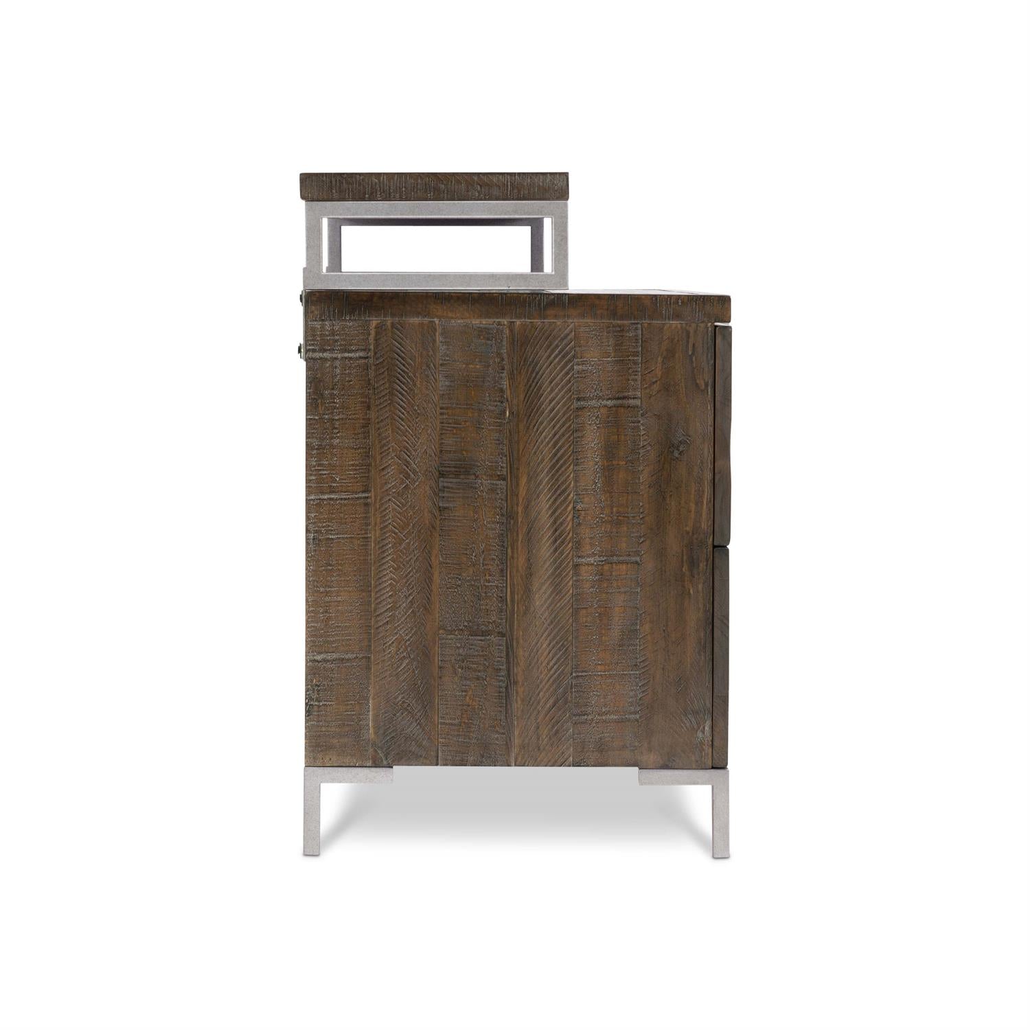 Bernhardt Furniture Logan Sqaure Haines Two Drawer Nightstand in Sable Brown