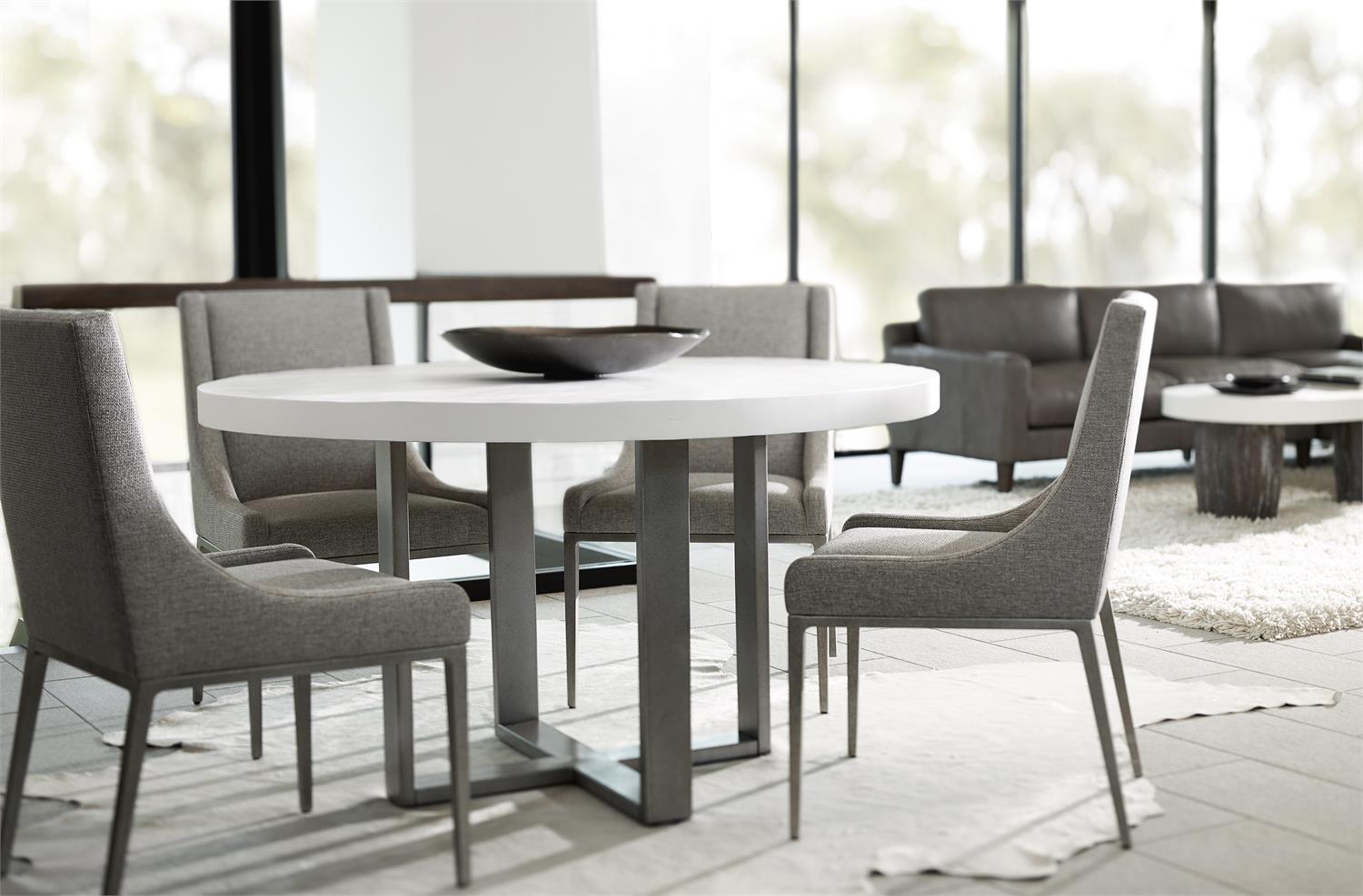 Bernhardt Furniture Logan Sqaure Merrion Dining Table in Bone
