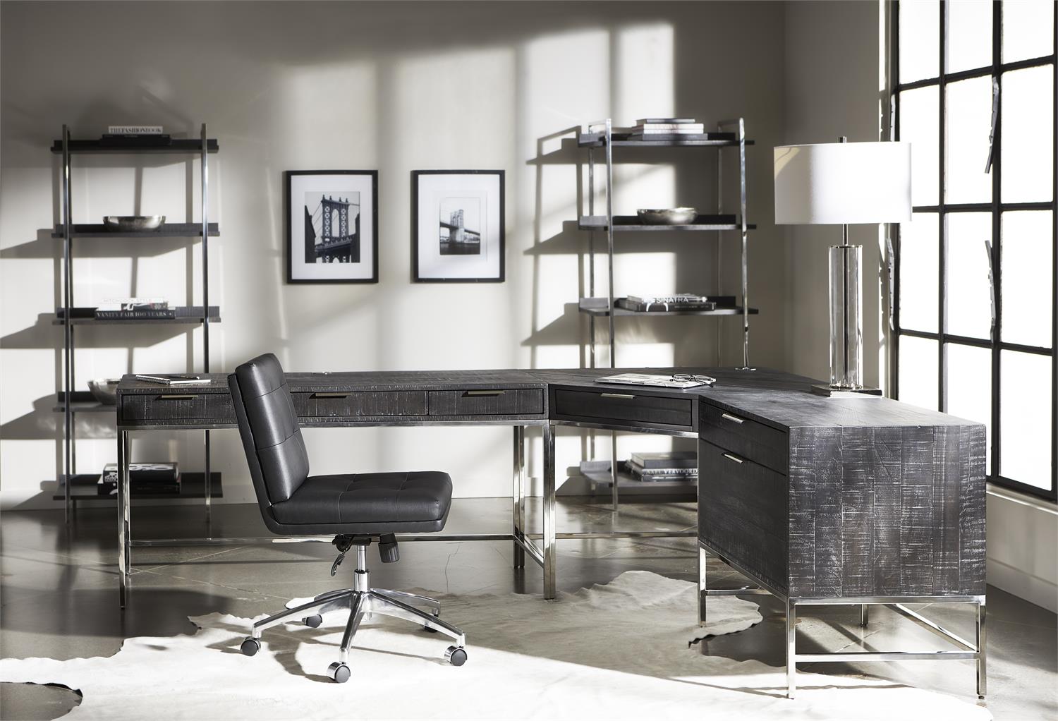 Bernhardt Furniture Logan Sqaure Coleman File Cabinet in Cinder