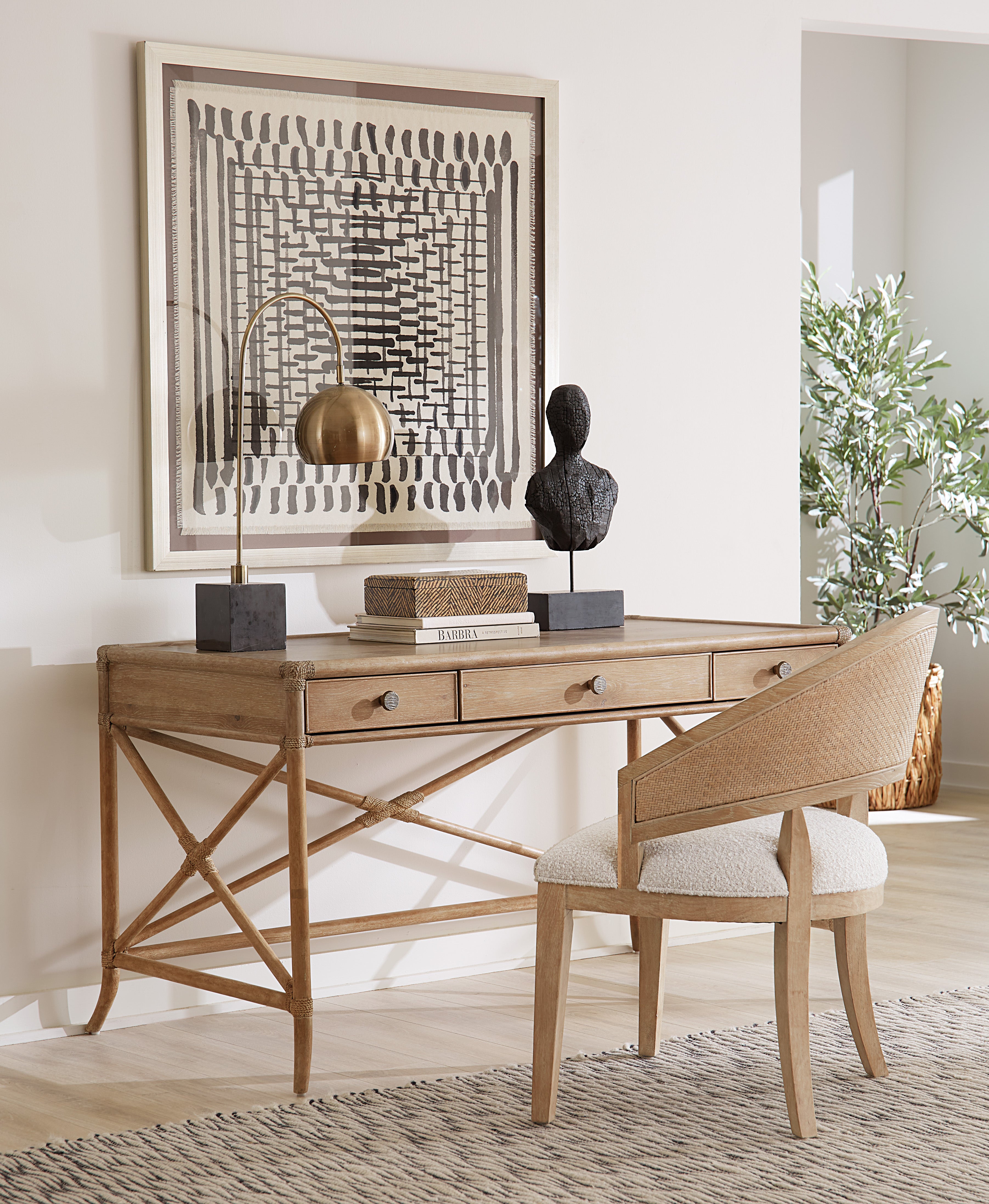 Hooker Furniture Retreat Cane Barrel Back Chair