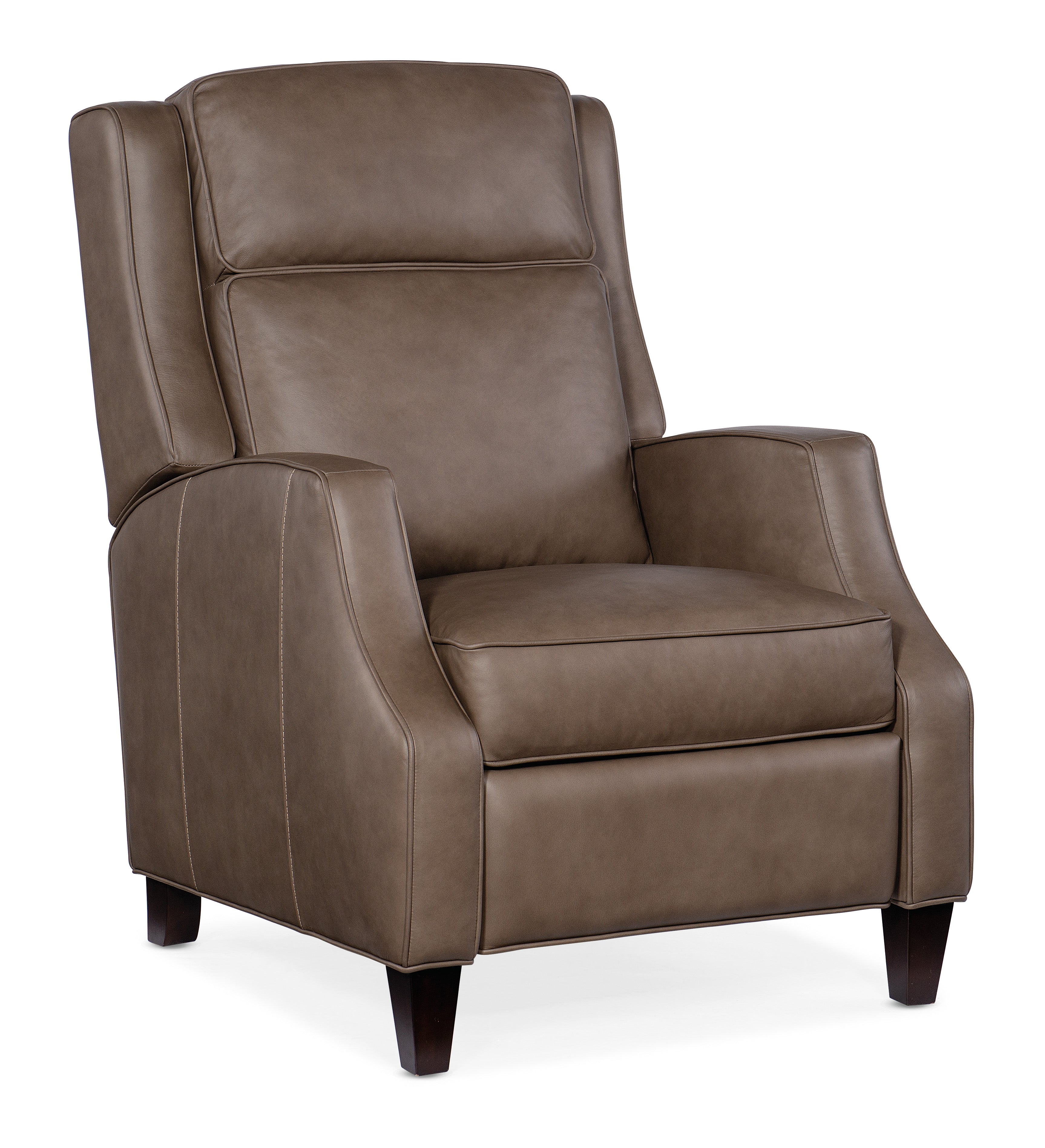 Hooker Furniture Tricia Manual Push Back Recliner in Medium Brown