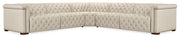 Hooker Furniture Savion Deux 5 Seat Sectional with Four Power Recliners and Six Power Headrests in Beige