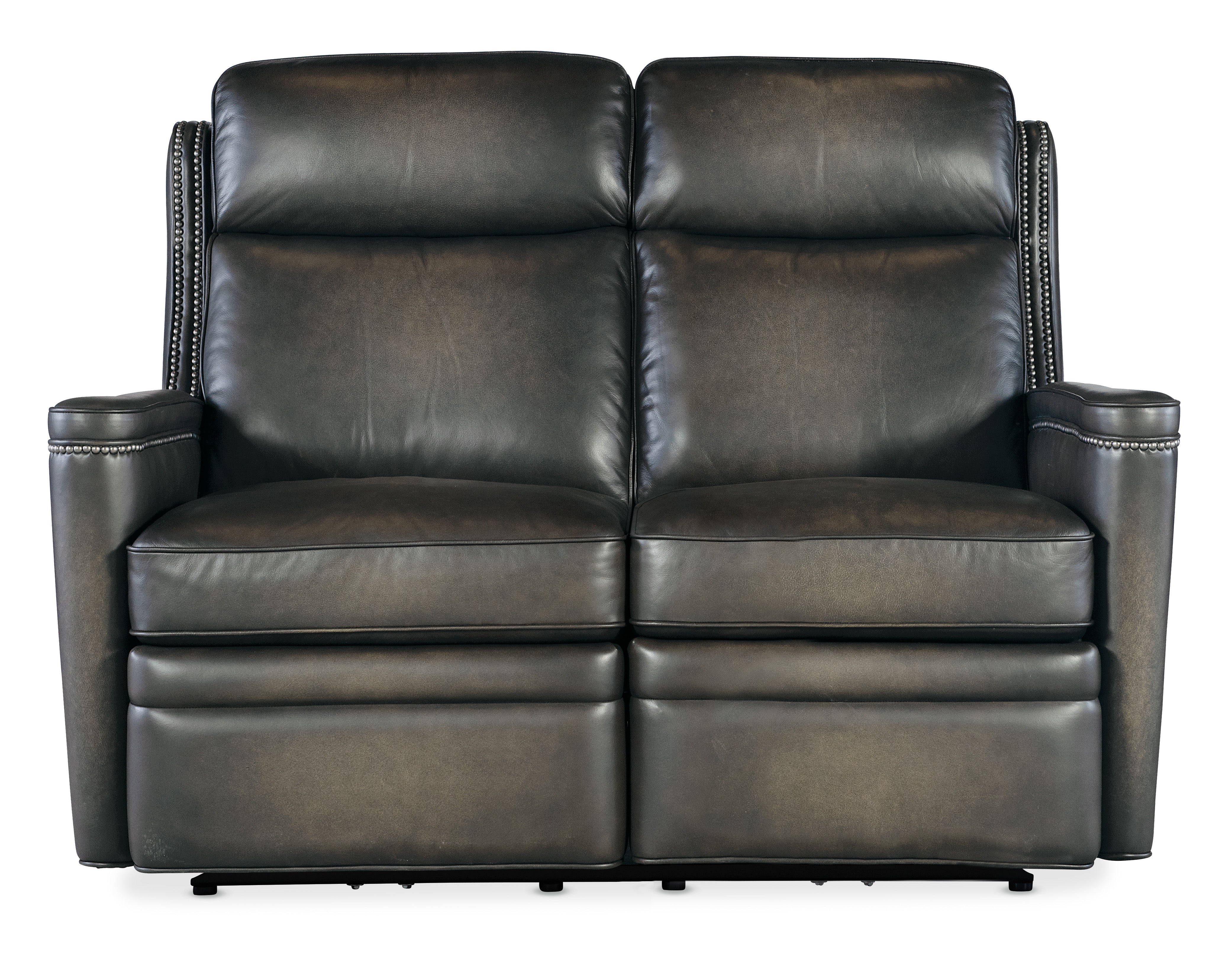 Hooker Furniture Hamilton Power Loveseat with Power Headrest in Grey