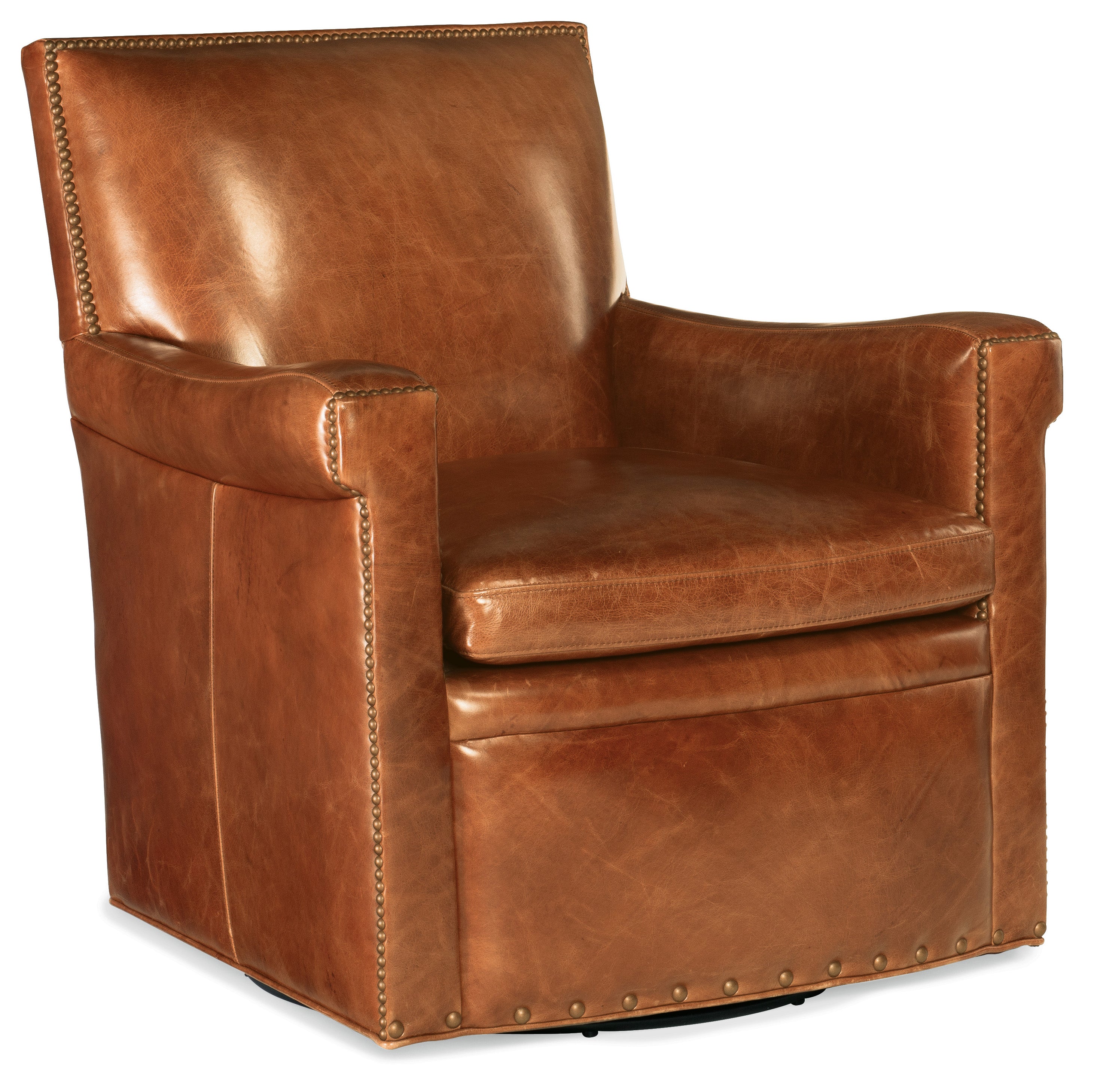 Hooker Furniture Jilian Swivel Club Chair in Light Brown