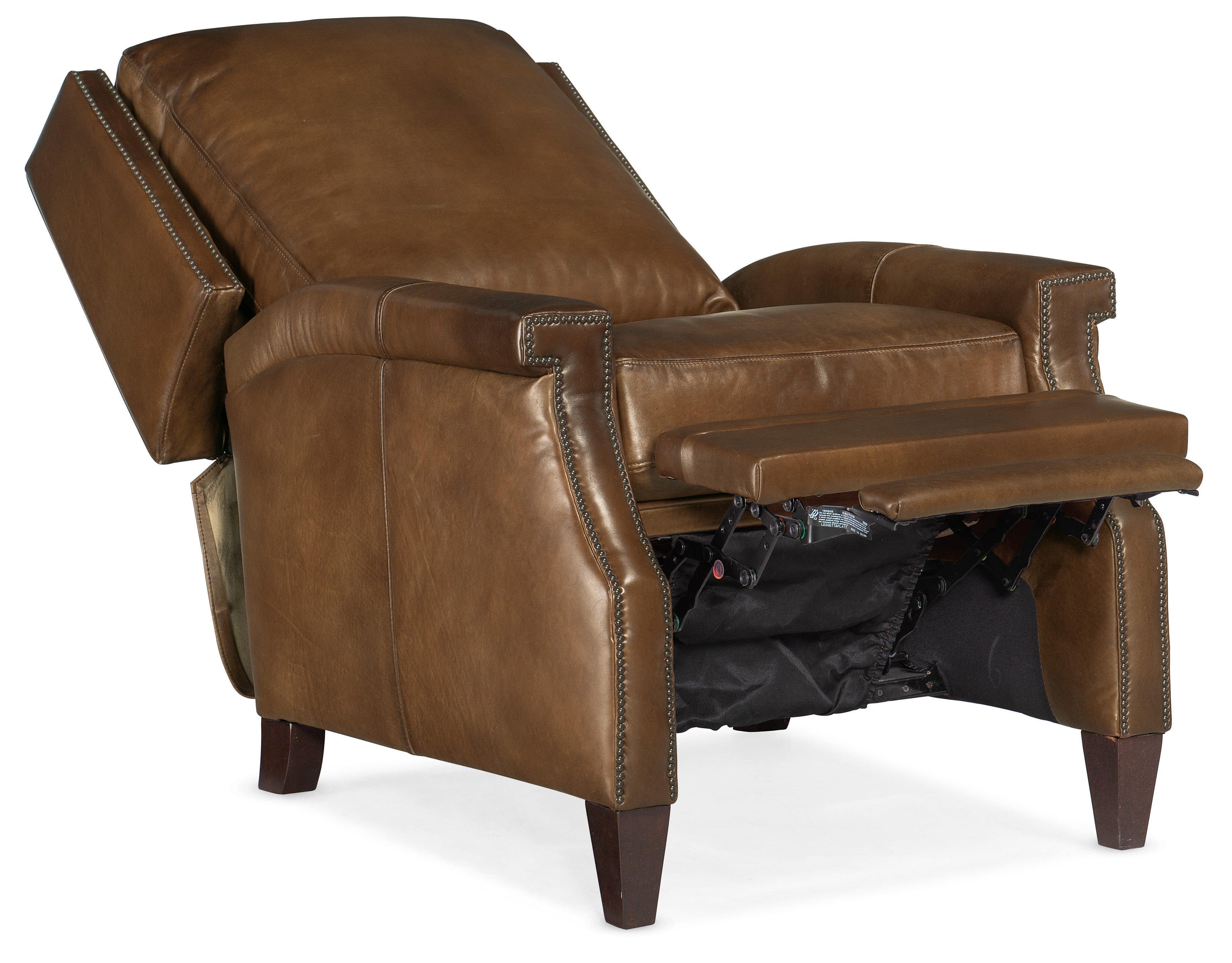 Hooker Furniture Collin Manual Push Back Recliner in Medium Brown