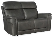 Hooker Furniture Lyra Zero Gravity Power Loveseat with Power Headrest and Lumbar in Medium Gray