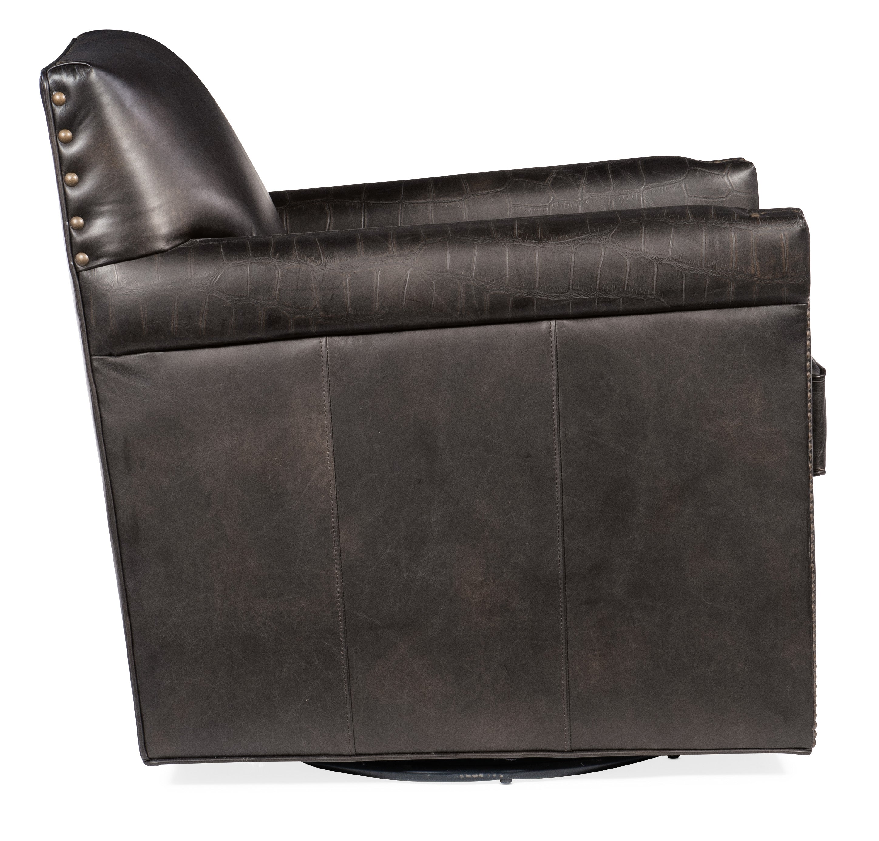 Hooker Furniture Potter Swivel Club Chair in Dark Brown