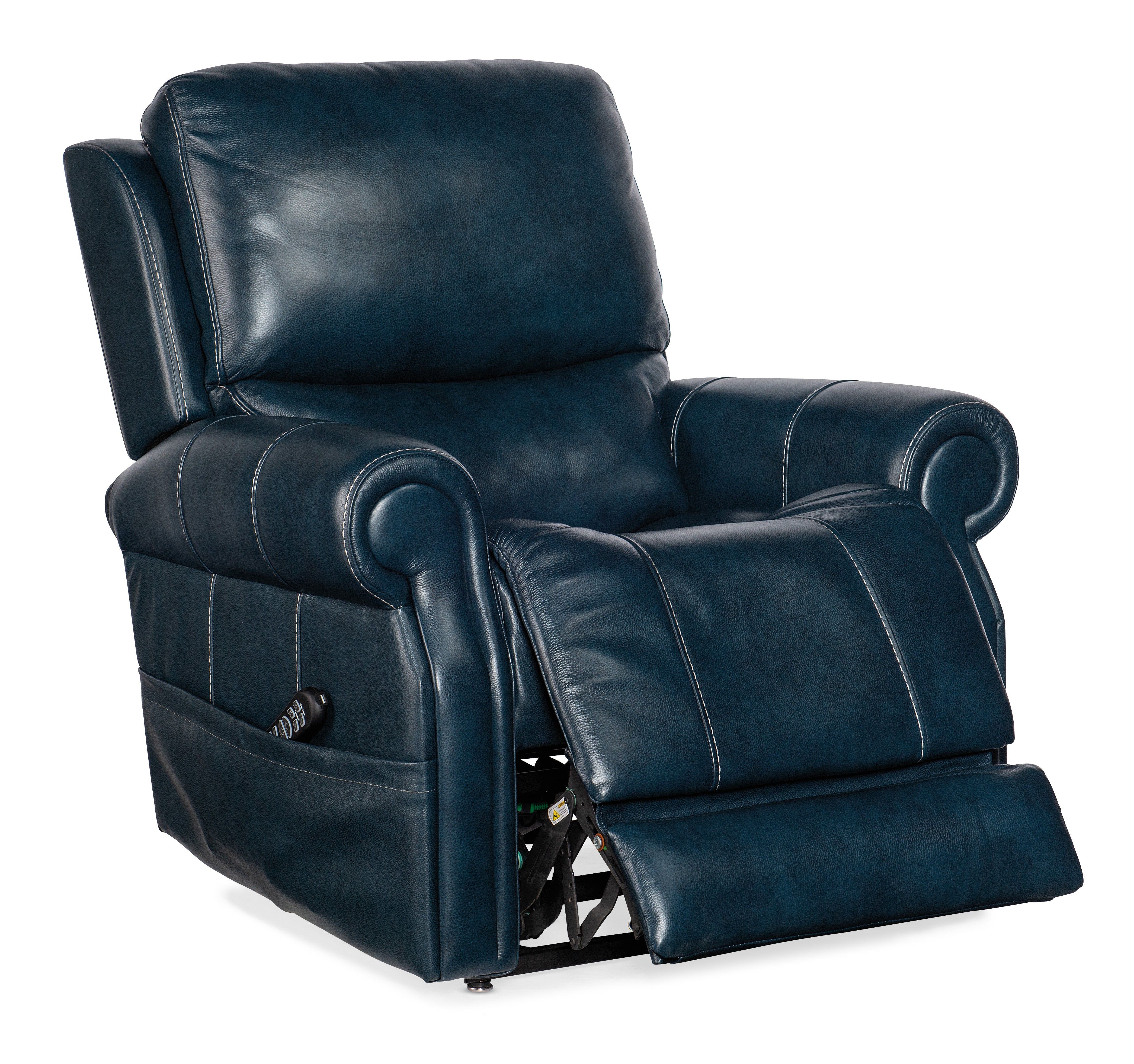 Hooker Furniture Eisley Power Recliner with Power Headrest, Lumbar & Lift in Dark Blue