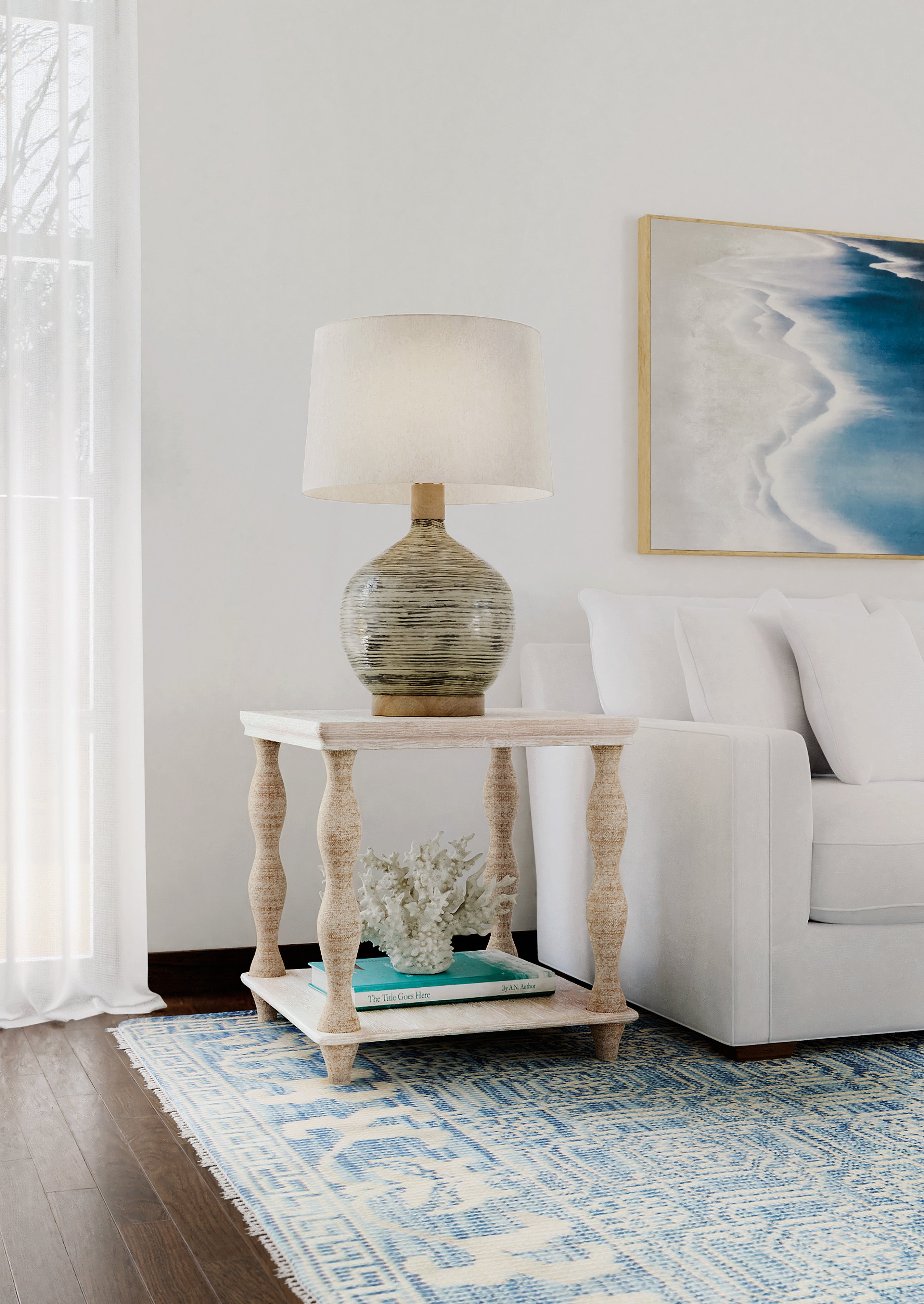 Hooker Furniture Serenity Bahari Lamp Table in White
