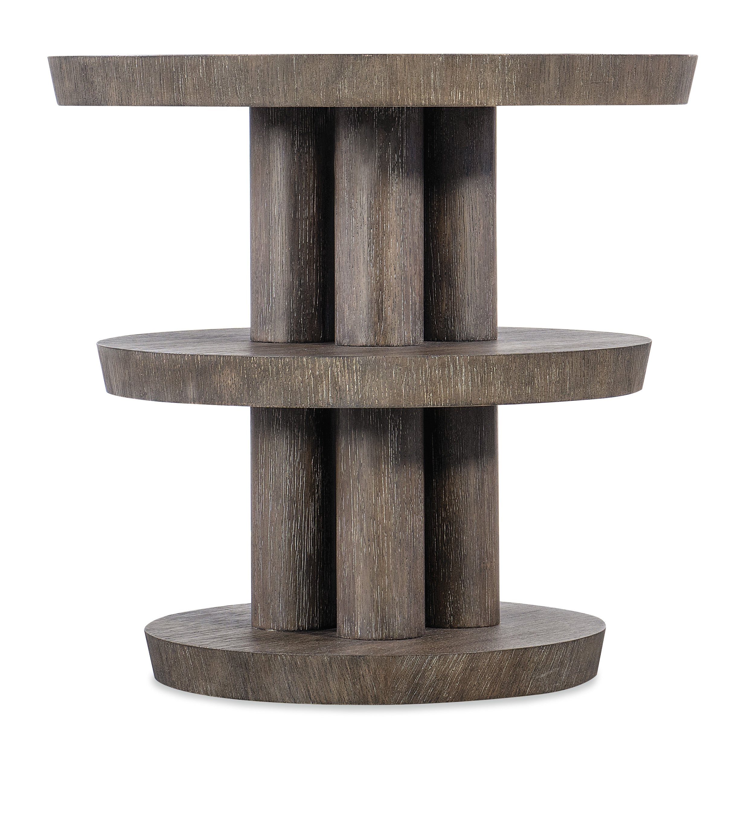 Hooker Furniture Modern Mood Round Side Table in Medium Brown