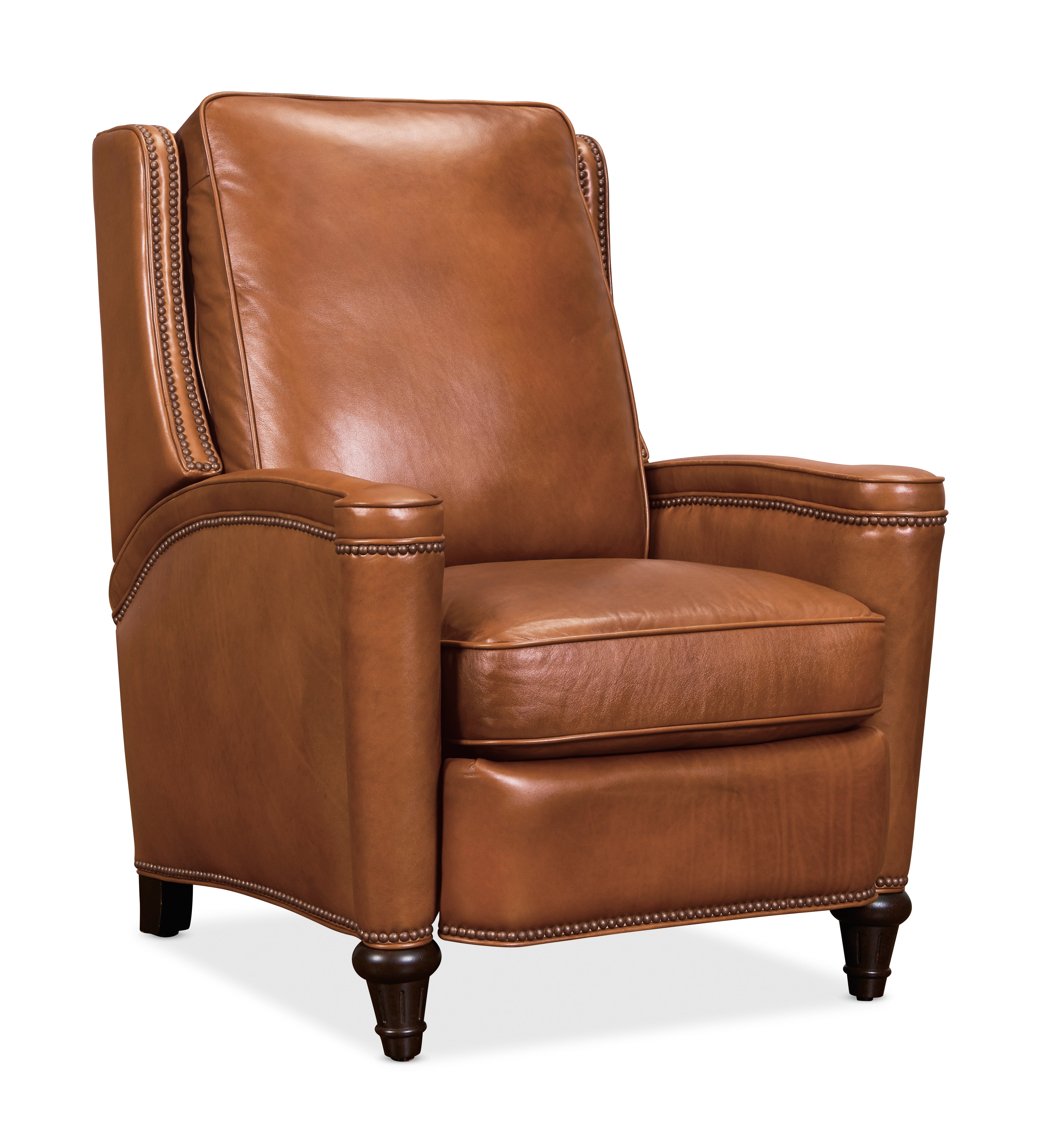 Hooker Furniture Rylea Manual Push Back Recliner in Brown