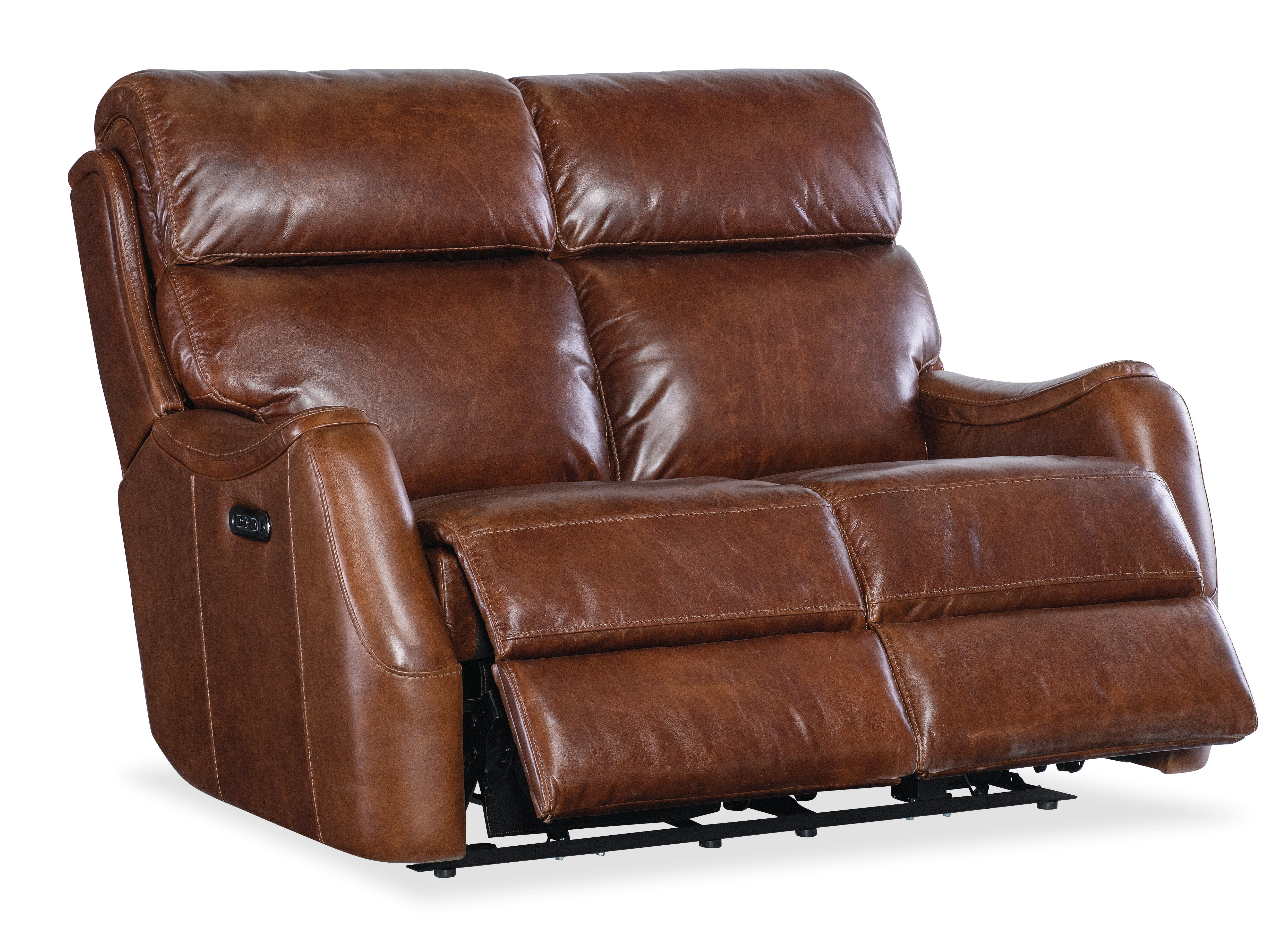 Hooker Furniture Harlan Zero Gravity Loveseat with Power Recline & Power Headrest in Brown