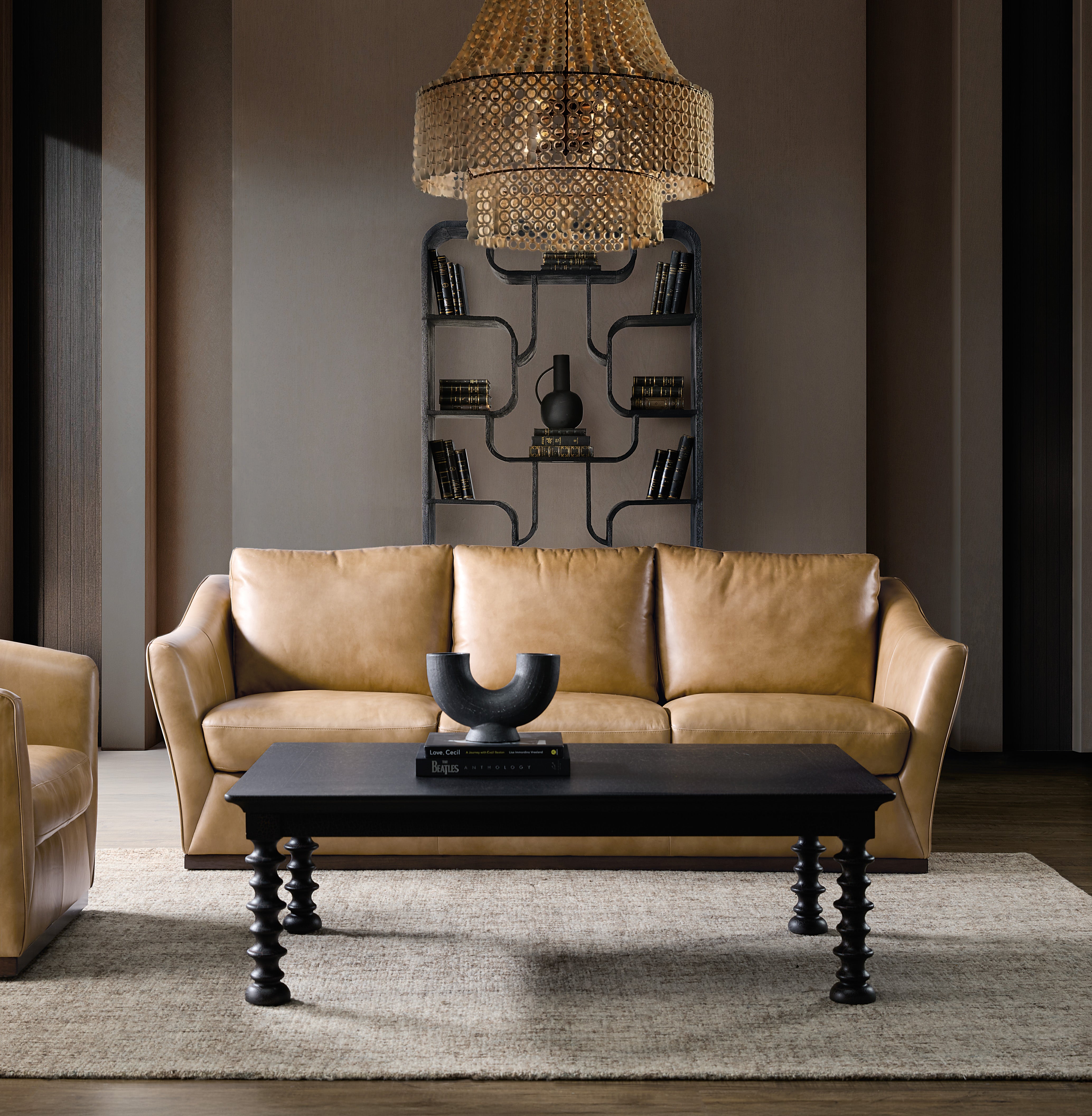 Hooker Furniture Fairfax Stationary Sofa in Brown