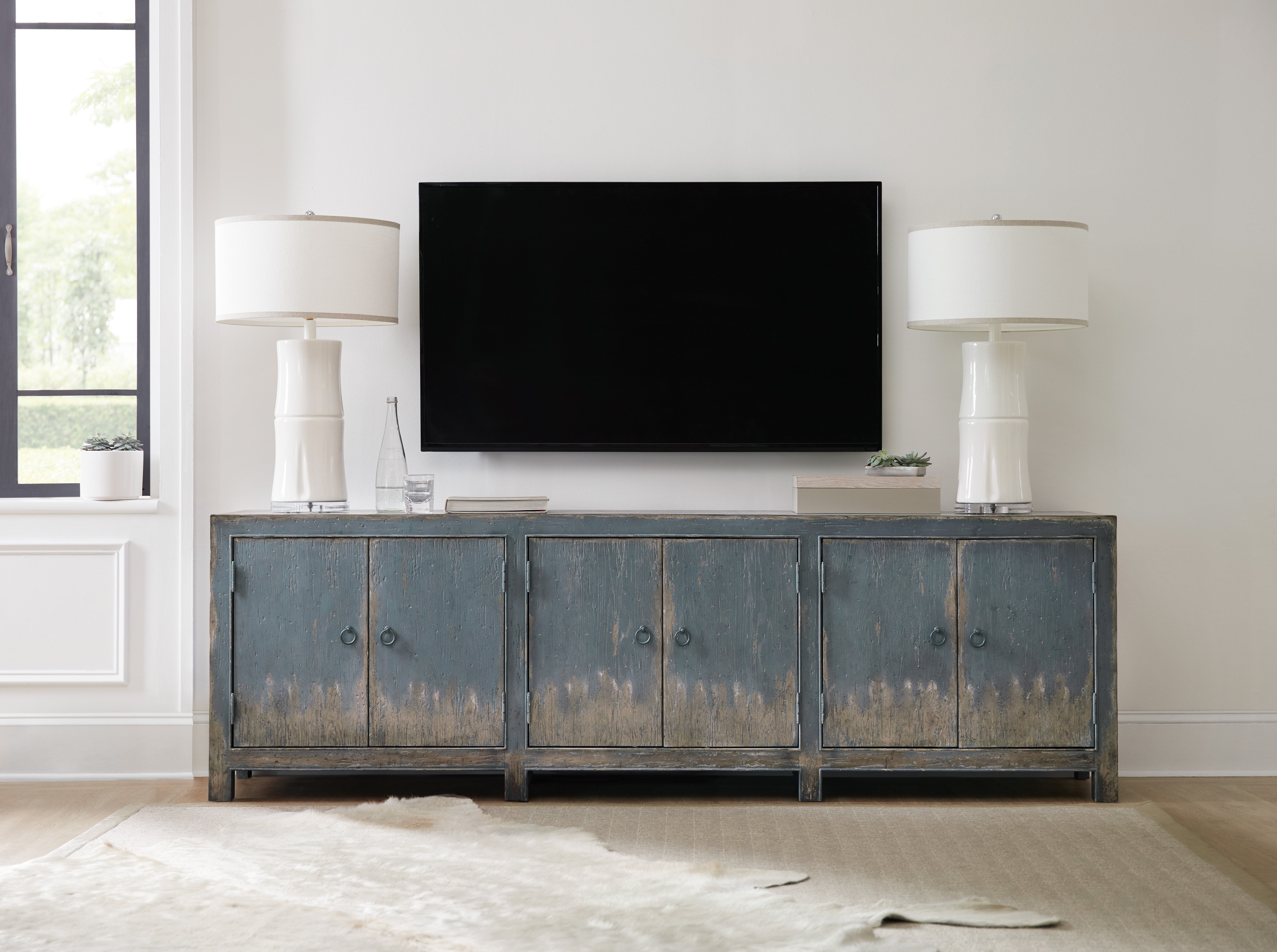 Hooker Furniture Boheme Salvator Media Console in Blues