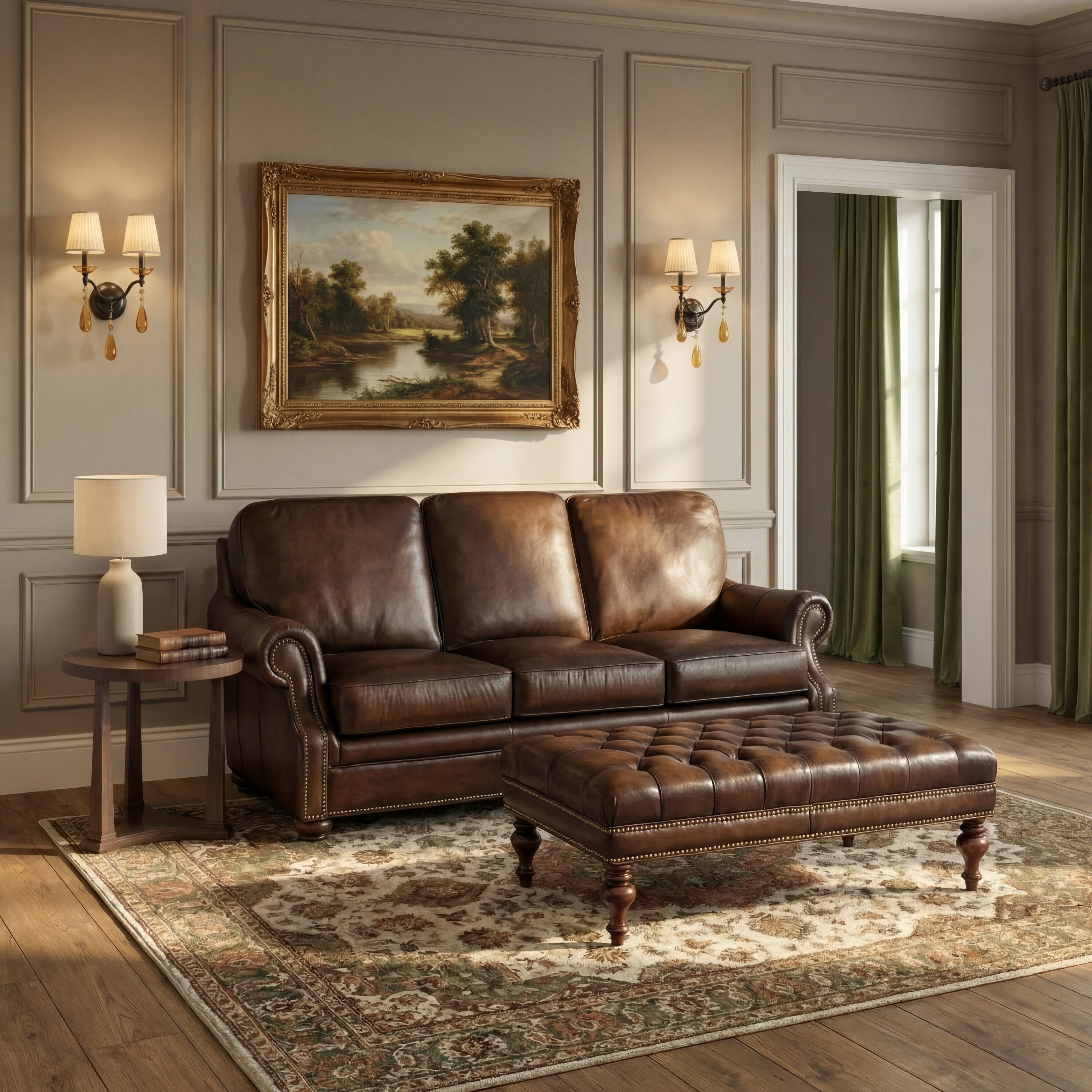 Hooker Furniture Montgomery Sofa in Dark Brown
