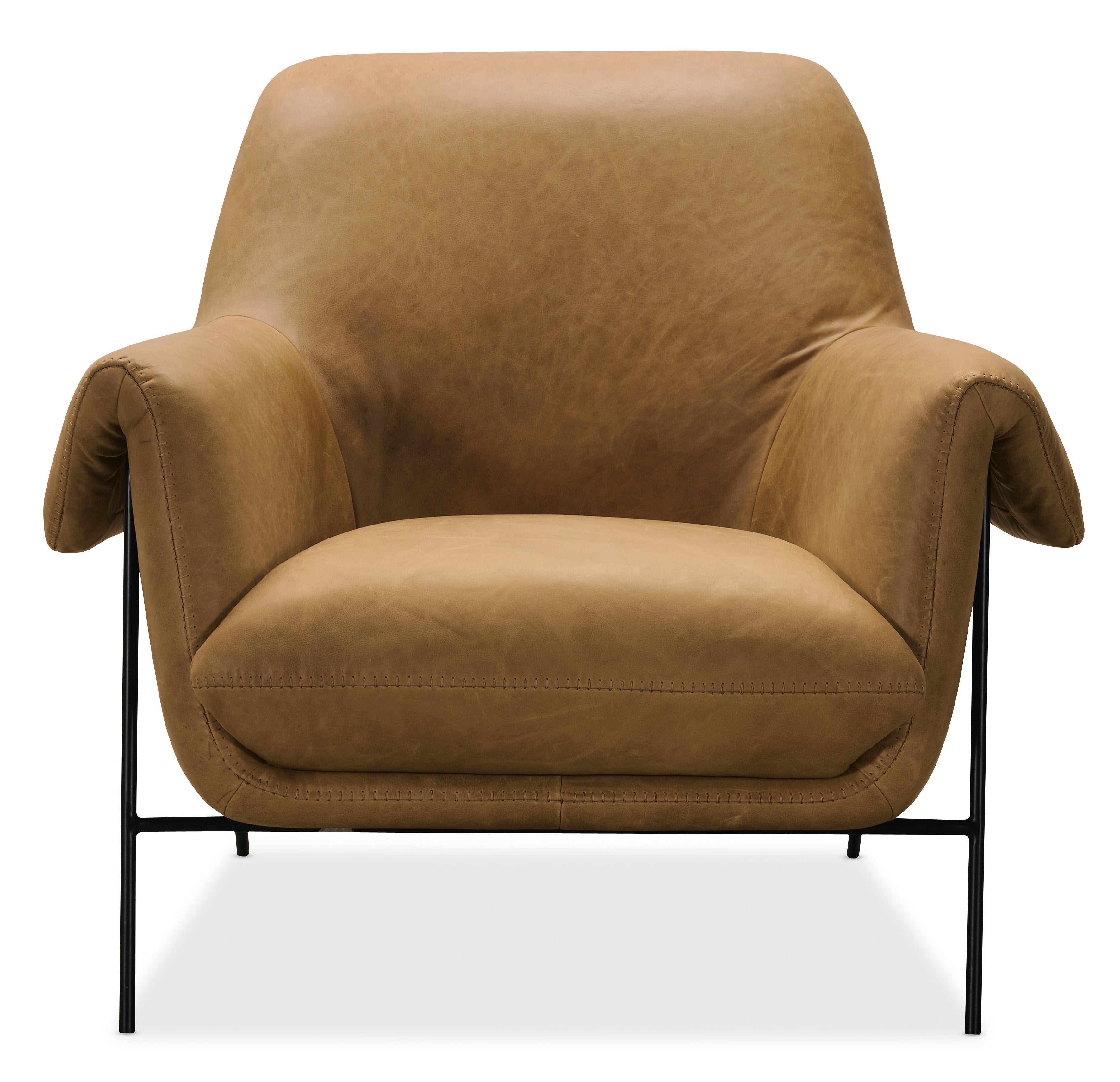 Hooker Furniture Ambroise Metal Frame Club Chair in Brown