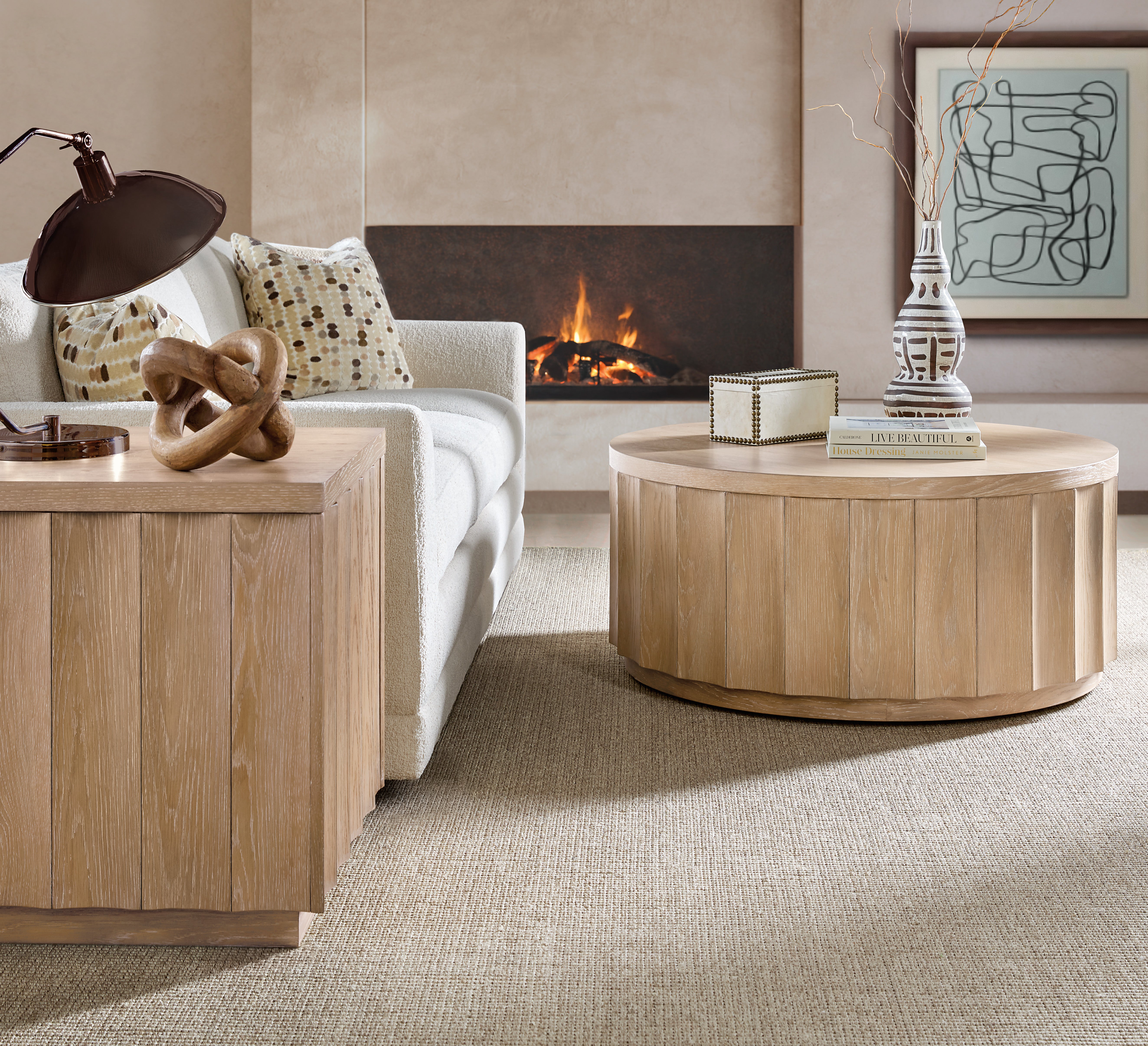 Hooker Furniture Commerce and Market Willow End Table in Light Wood