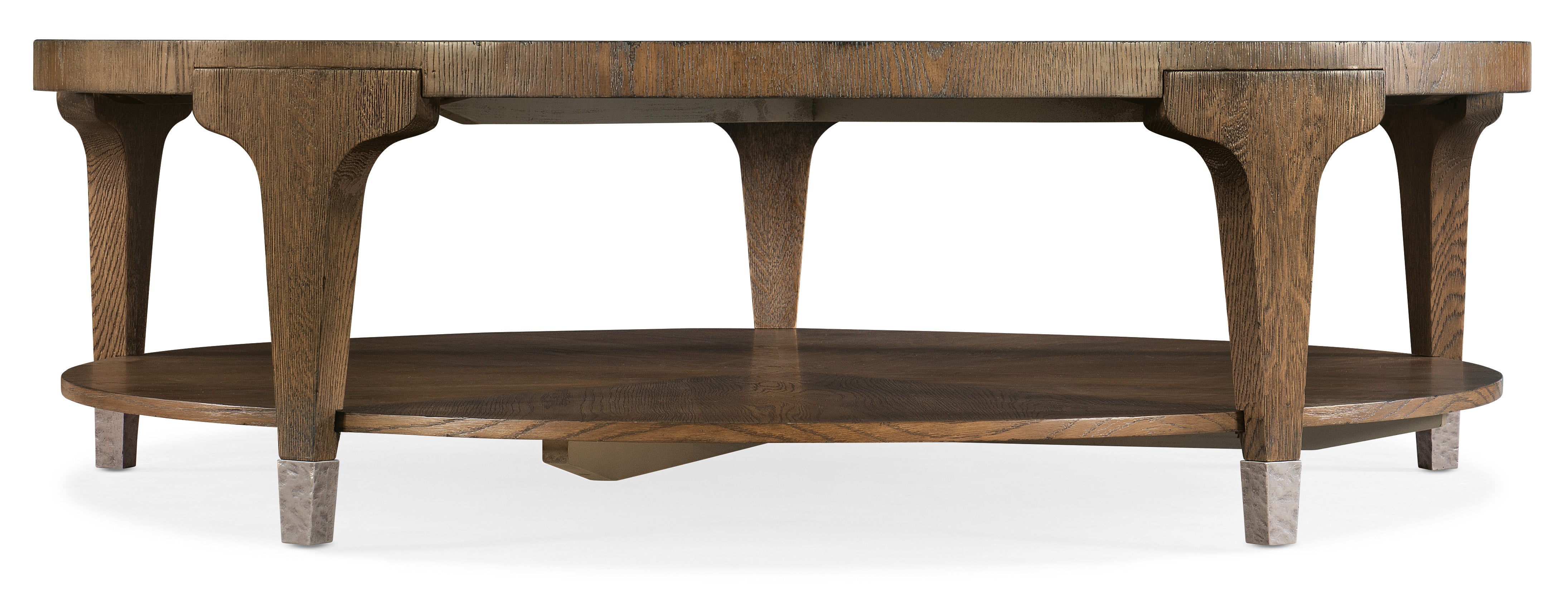 Hooker Furniture Chapman Round Cocktail Table in Medium Brown