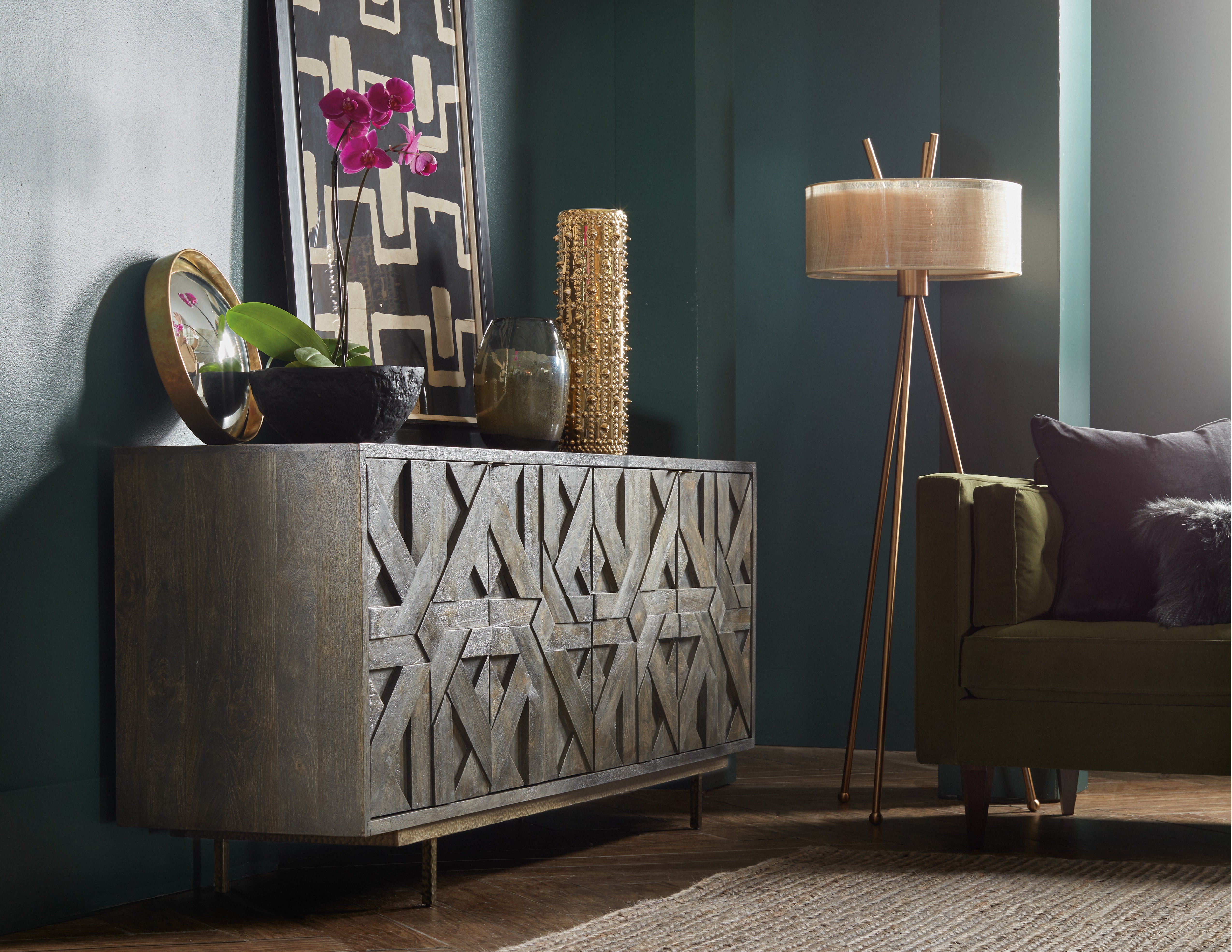 Hooker Furniture Commerce & Market Layers Credenza in Dark Brown