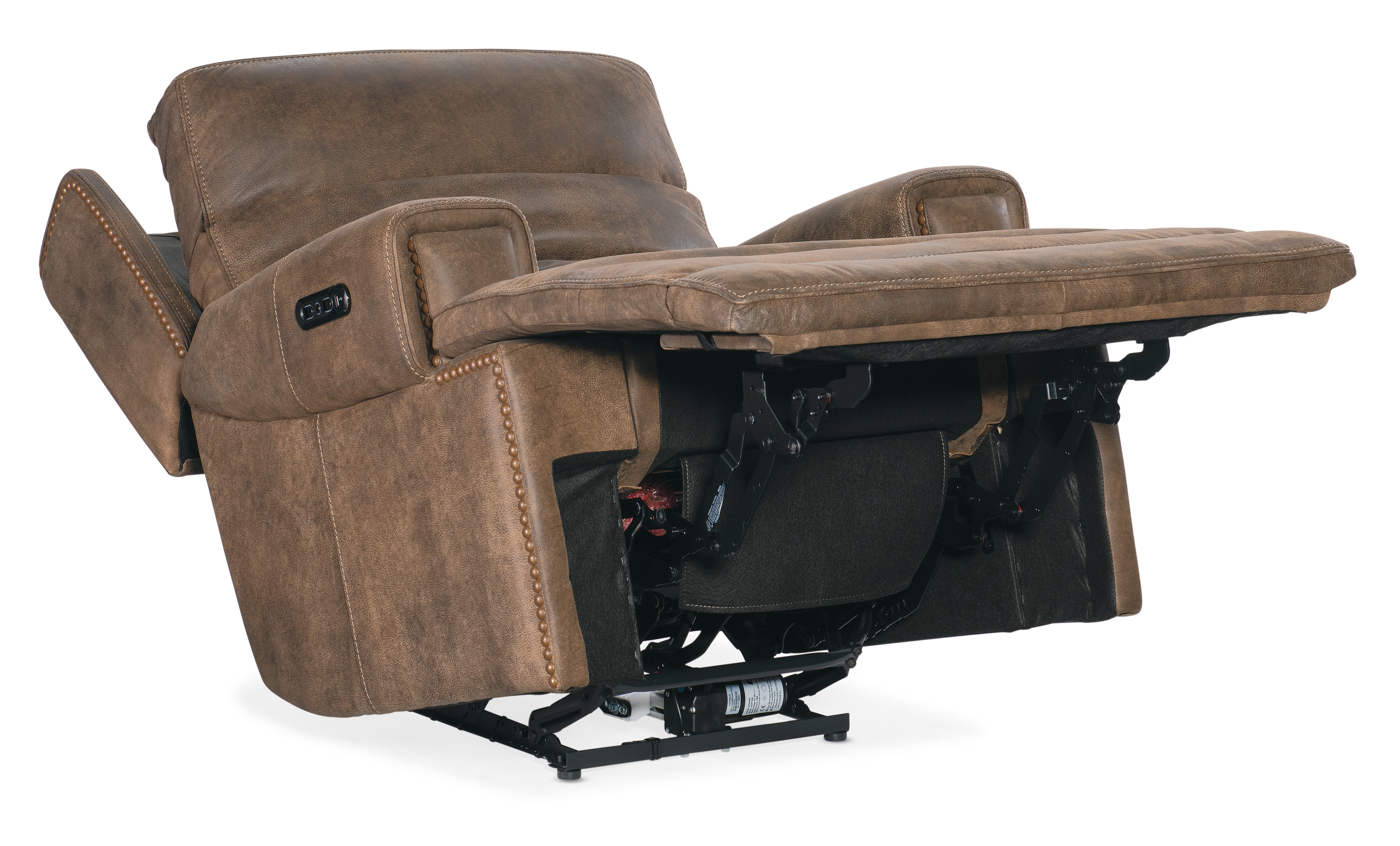 Hooker Furniture Wheeler Power Recliner with Power Headrest in Brown