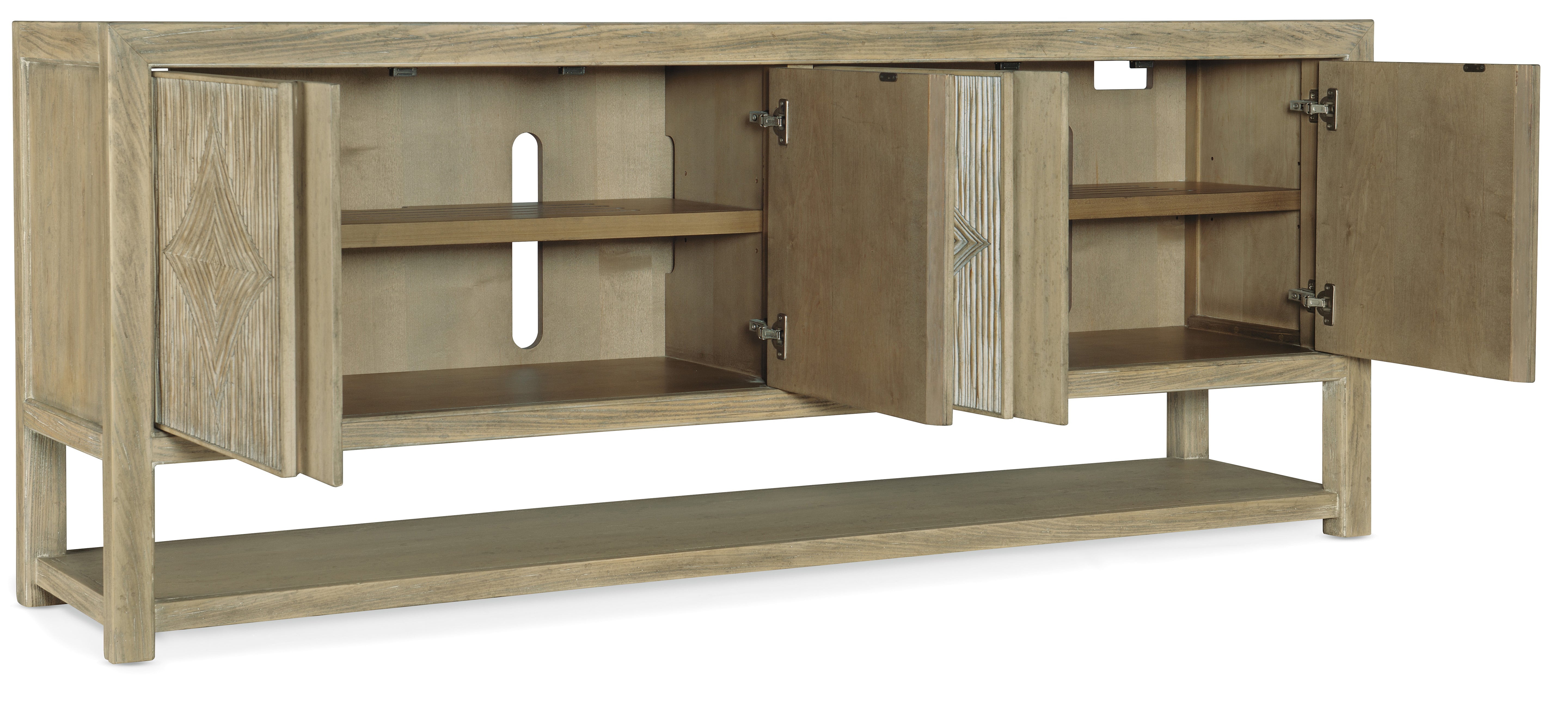 Hooker Furniture Surfrider Entertainment Console in Light Wood