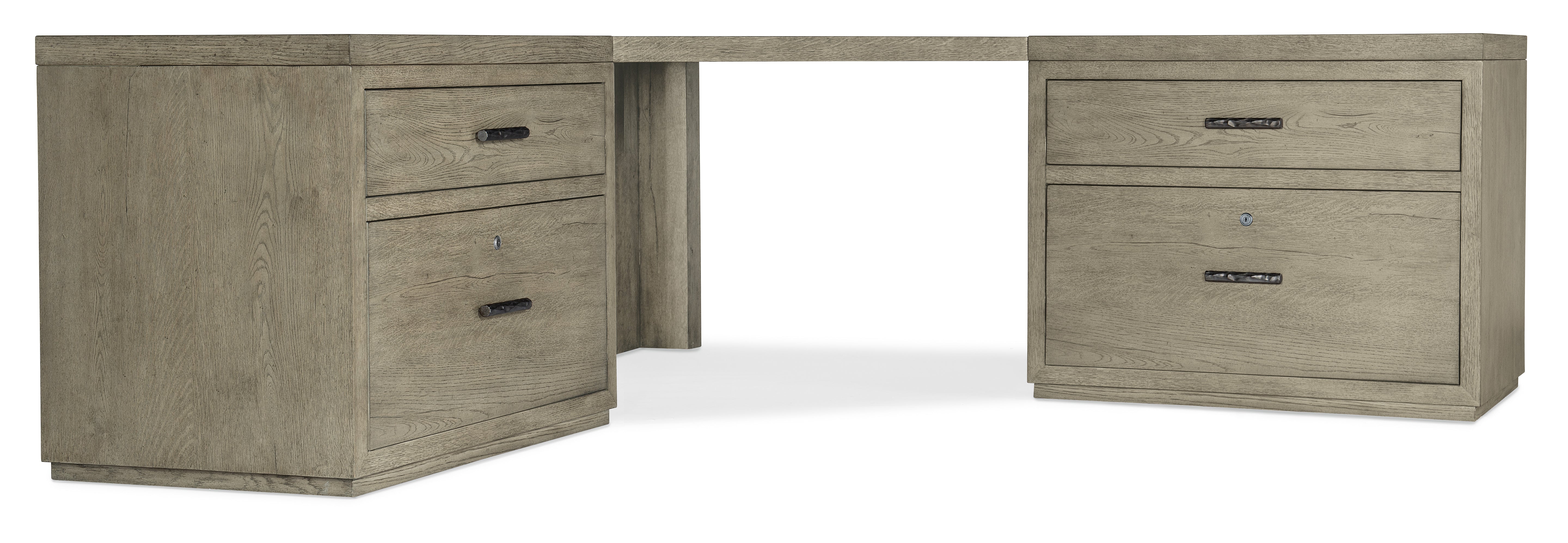 Hooker Furniture Linville Falls Corner Desk with Two Lateral Files